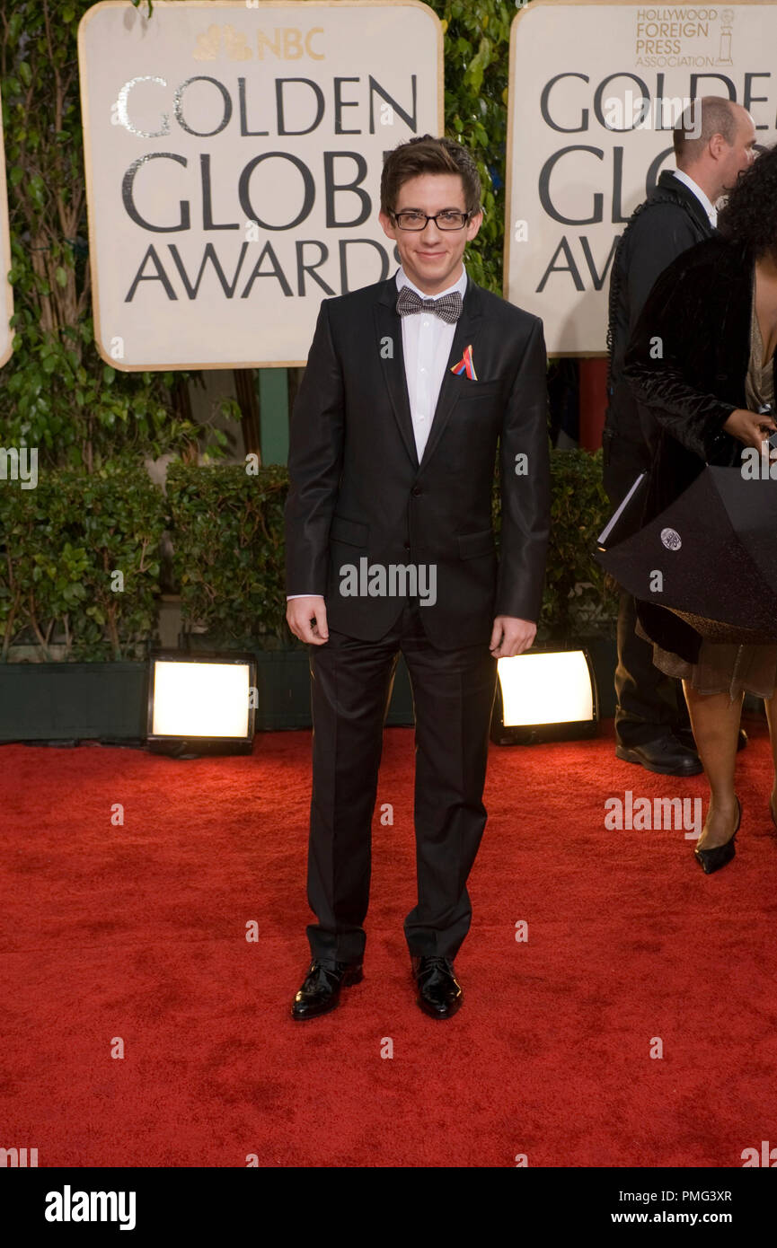 Actor Kevin McHale arrives at the 67th Annual Golden Globes Awards at the Beverly Hilton in Beverly Hills, CA Sunday, January 17, 2010. Stock Photo