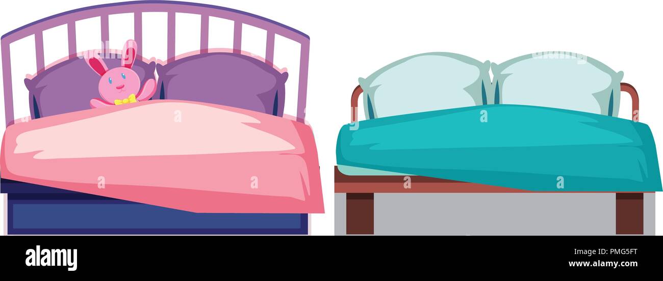 A set of bed illustration Stock Vector