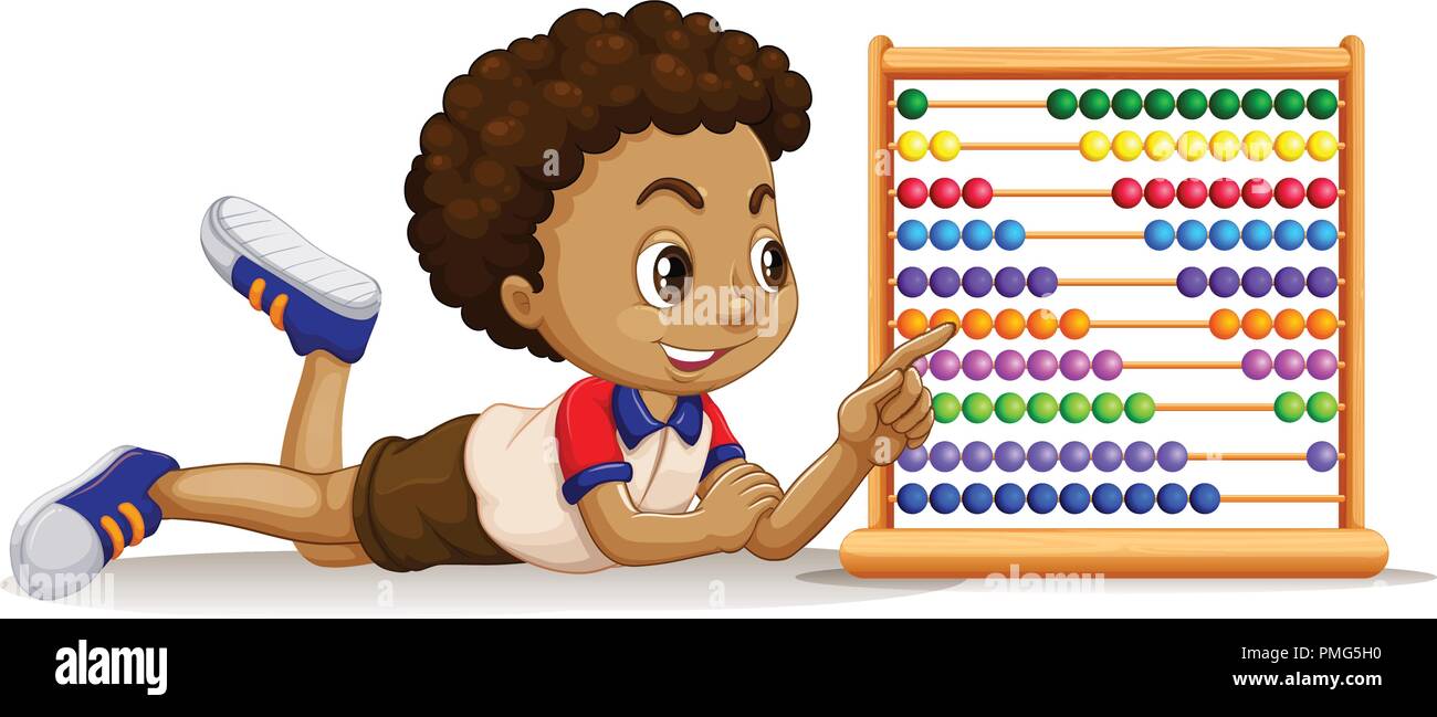Boy with an abacus illustration Stock Vector Image & Art - Alamy