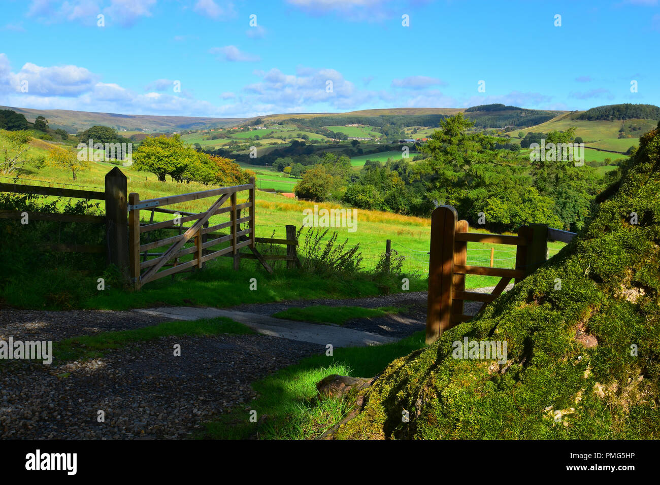View over Rosedale Abbey, North Yorkshire Moors, England UK Stock Photo