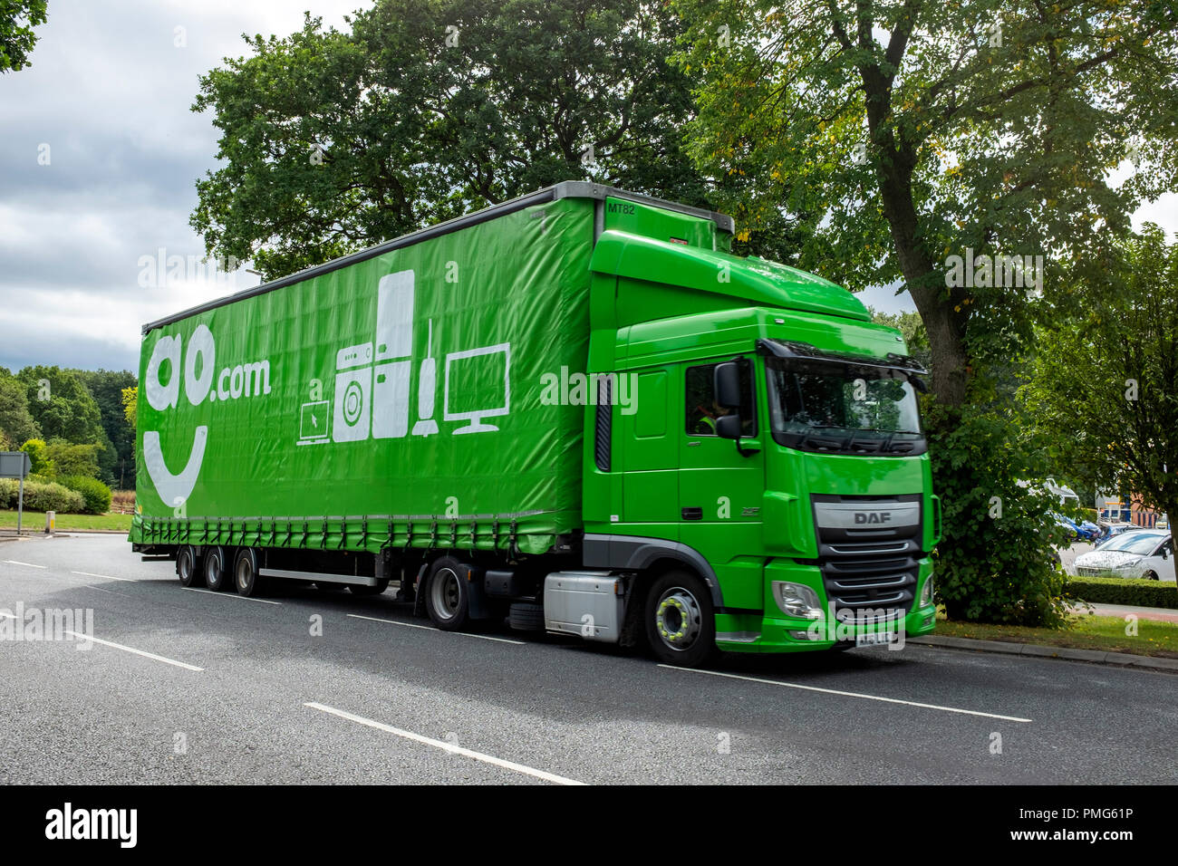 AO articulated distribution lorry UK Stock Photo