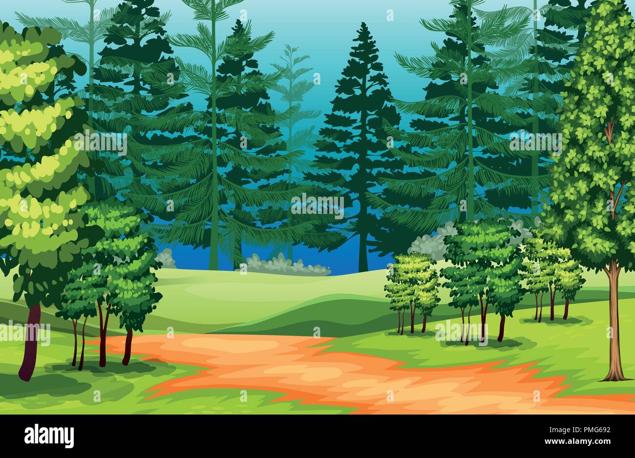 A beautiful nature landscape illustration Stock Vector Image & Art - Alamy