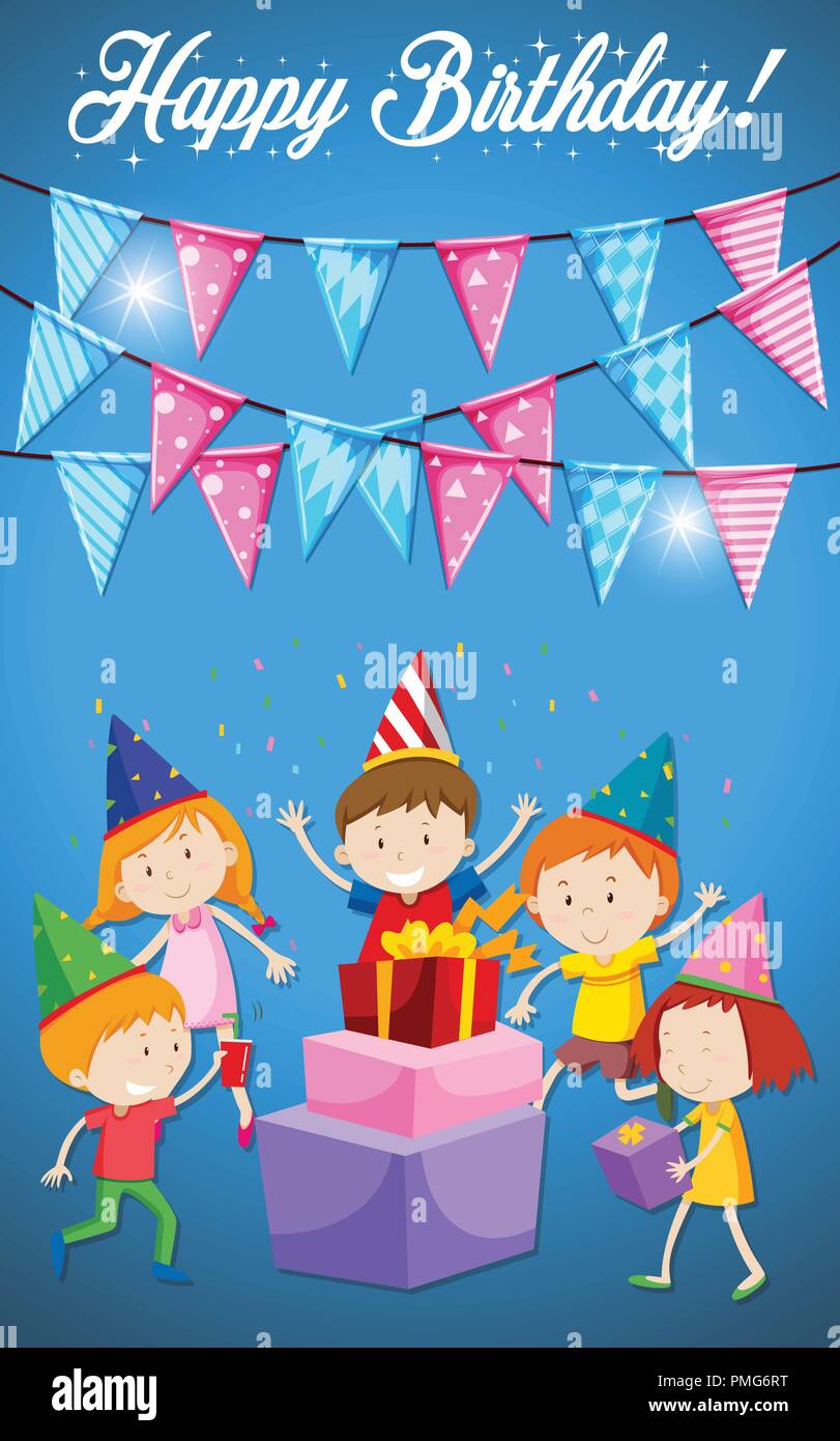 Happy Birthday Children Card Illustration Stock Vector Image Art Alamy Happy Birthday Children Card Illustration Stock Vector Image Art Alamy