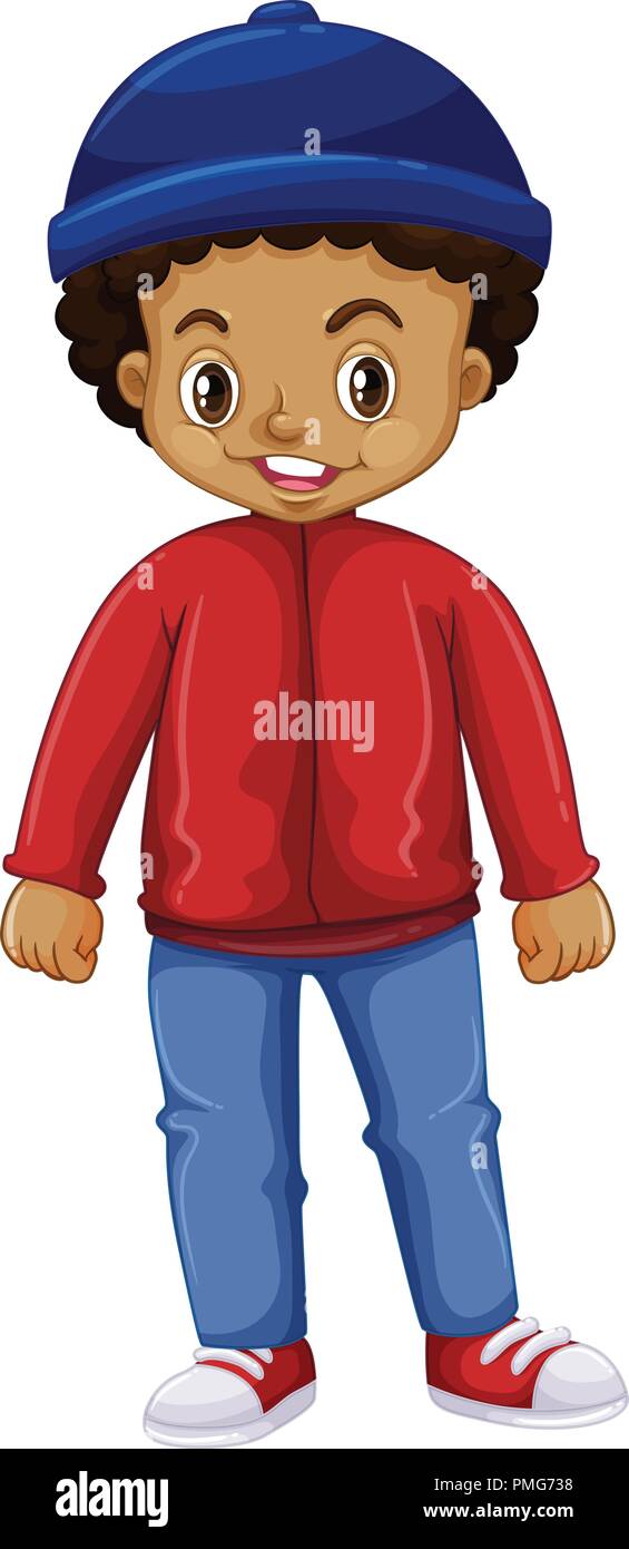 A young african boy on white background illustration Stock Vector Image ...