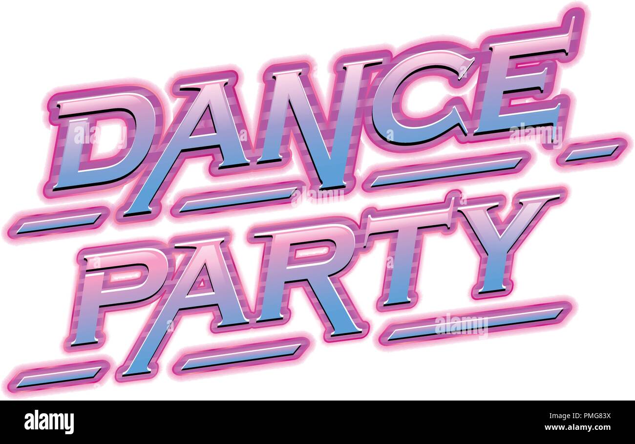 Neon Pink dance party text illustration Stock Vector Image & Art - Alamy