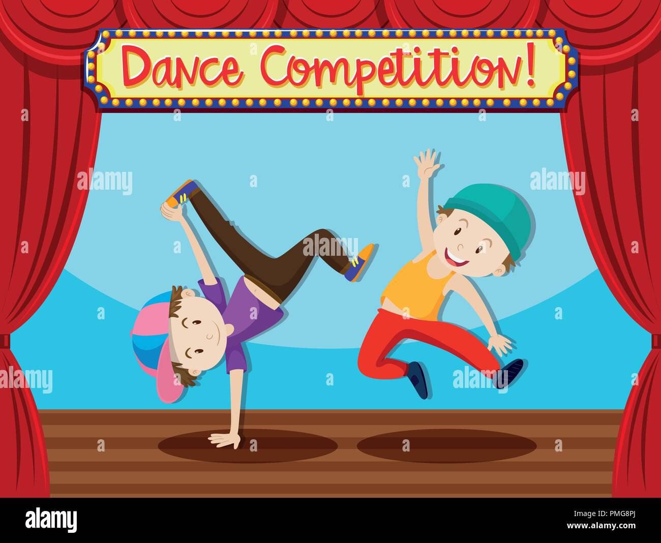 Street dance competition on stage illustration Stock Vector Image & Art