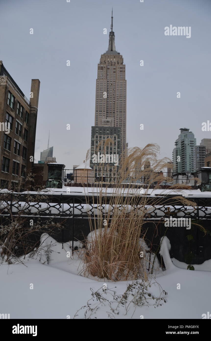Manhattan midtown view with The Empire State Building, New York City ...