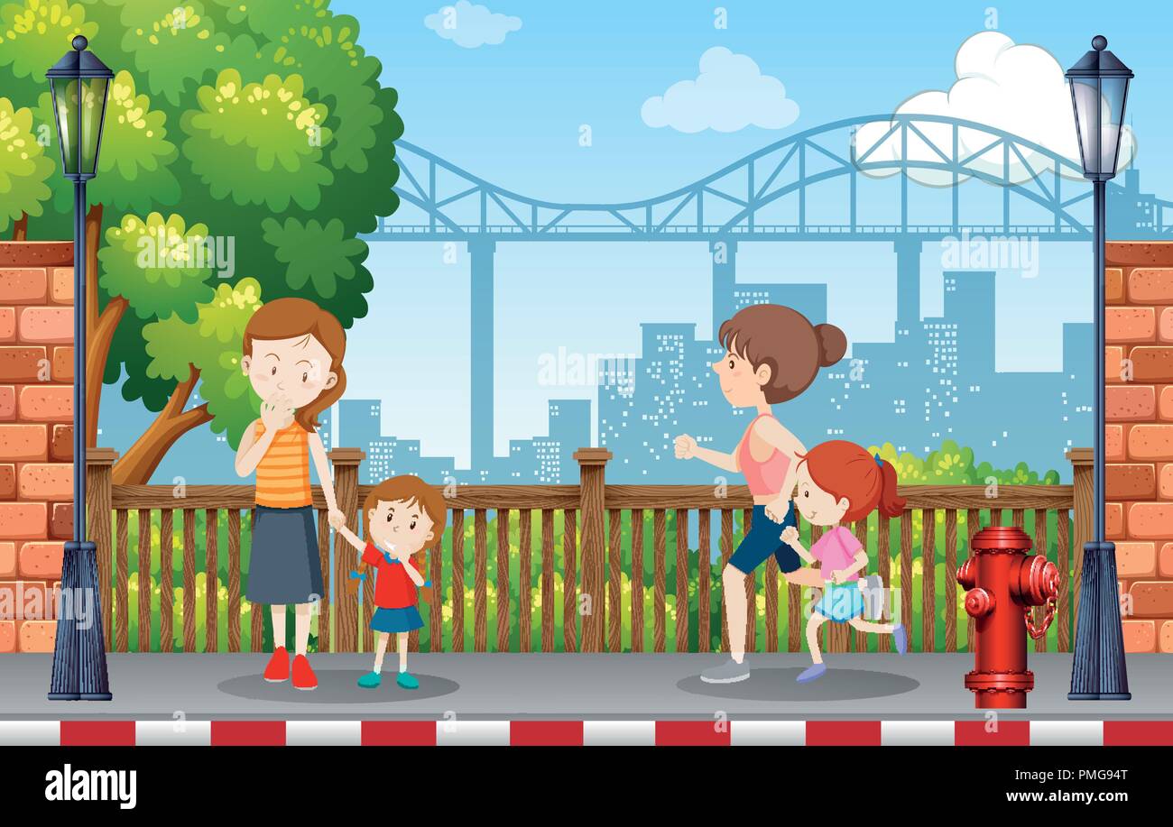 People in park scene illustration Stock Vector Image & Art - Alamy
