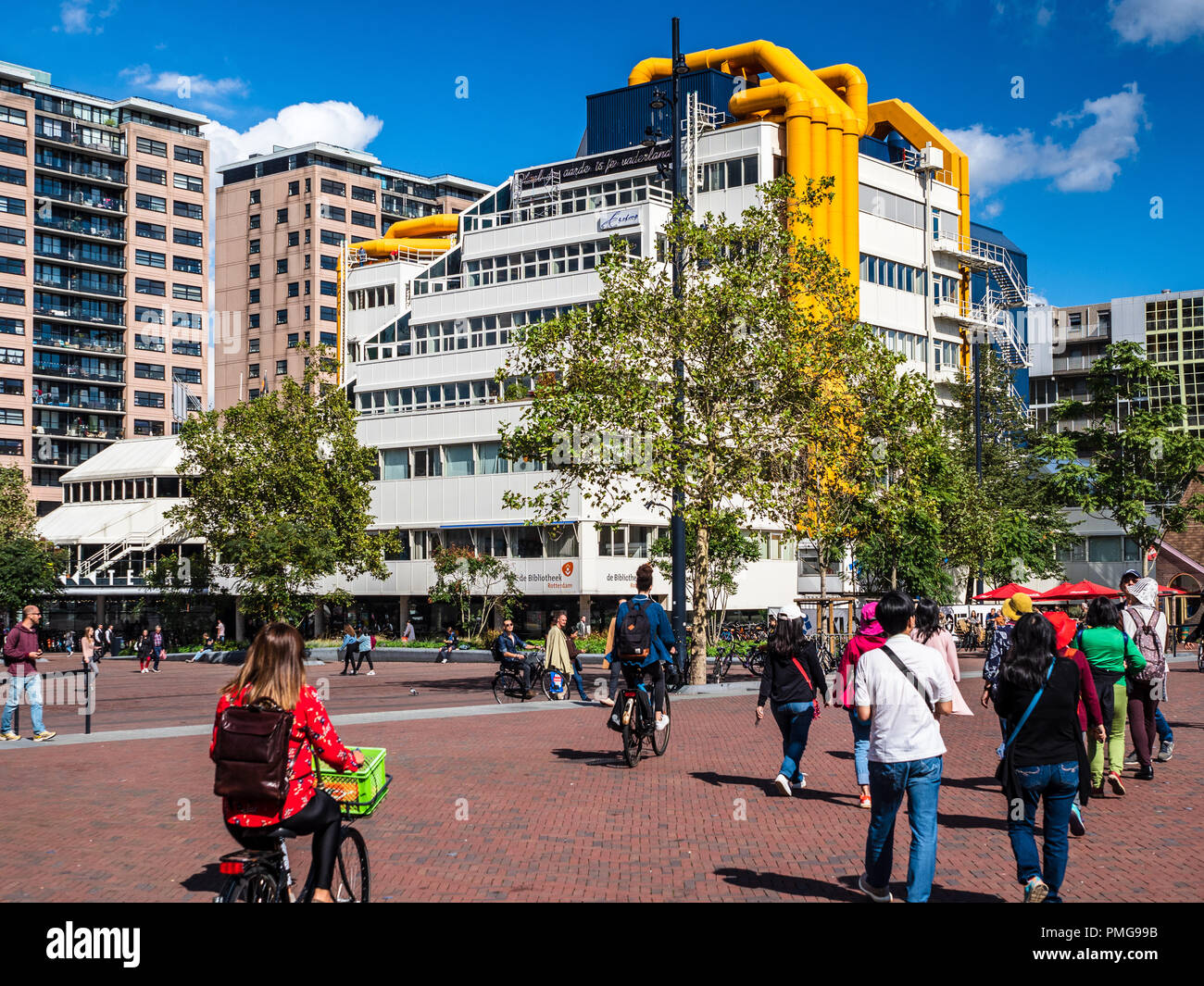 Rotterdam Central Library Bibliotheek Rotterdam Opened 1983 Architects Van den Broek and Bakema Stock Photo