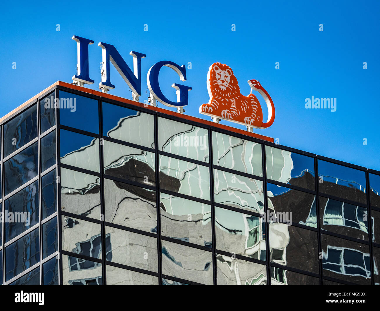 ING Group ING Bank Rotterdam Netherlands - The ING group is a Dutch multinational banking and financial services corporation Stock Photo