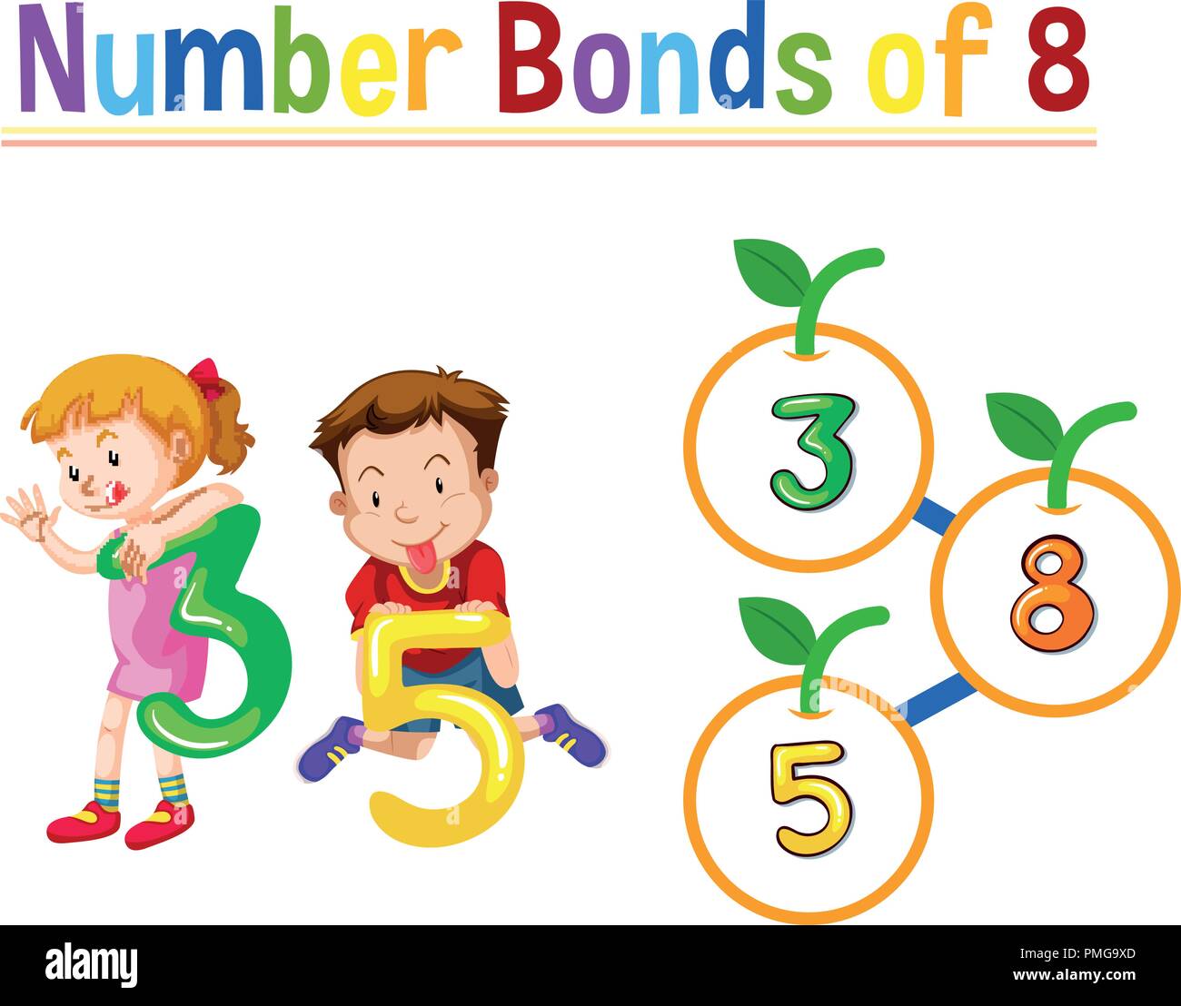 Number bonds of eight illustration Stock Vector Image & Art - Alamy