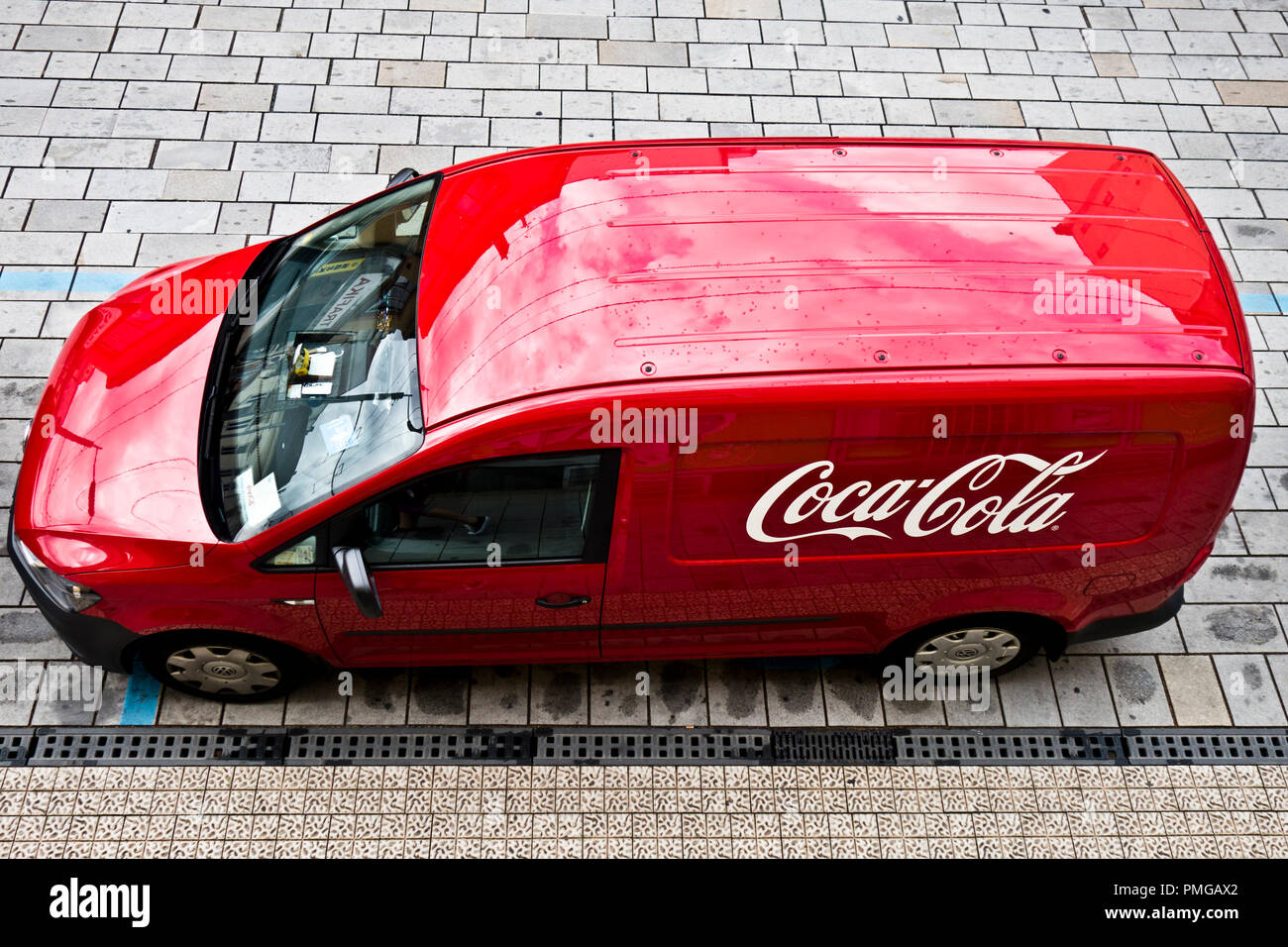 Coca Cola red delivery truck Stock Photo