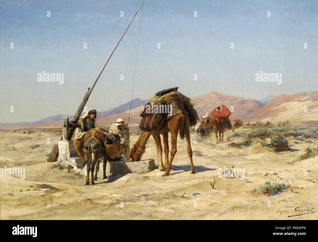Afrique du Nord Caravane dans le désert Photo c1865 Stereo