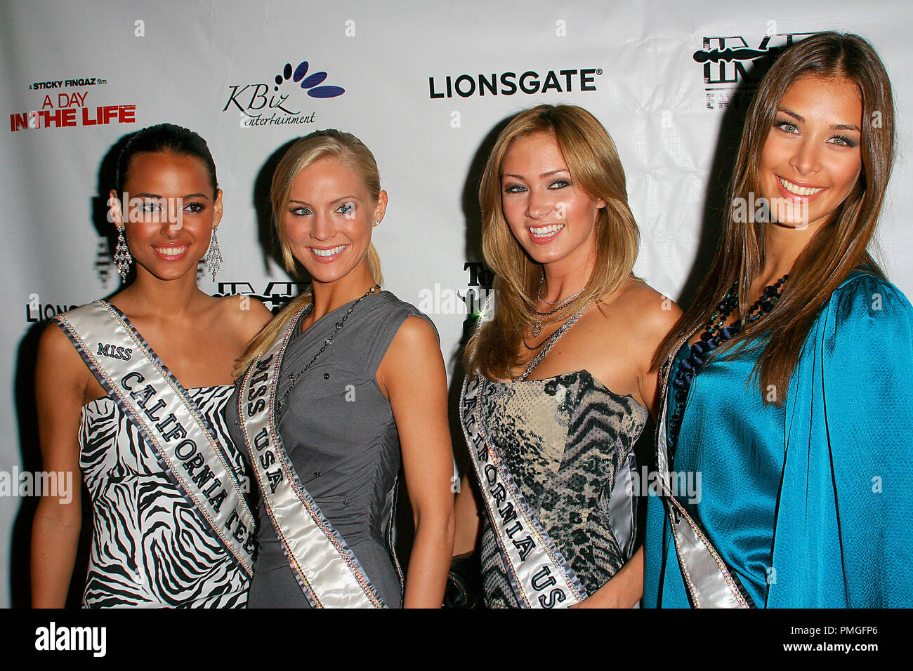 Miss California Teen USA Chelsea Gilligan, Miss USA Kristen Dalton, Miss California USA Tami Farrell and Miss Universe Dayana Mendoza at the Lions Gate Films and Major Independents premiere of 'A Day in the Life'- Arrivals held at the Silver Screen Theater at the Pacific Design Center in West Hollywood, CA, July 2, 2009.  Photo by: PictureLux File Reference # 30038 001PLX   For Editorial Use Only -  All Rights Reserved Stock Photo