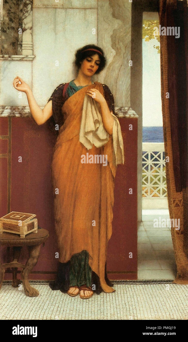 Godward  John William - Idle Thoughts Stock Photo