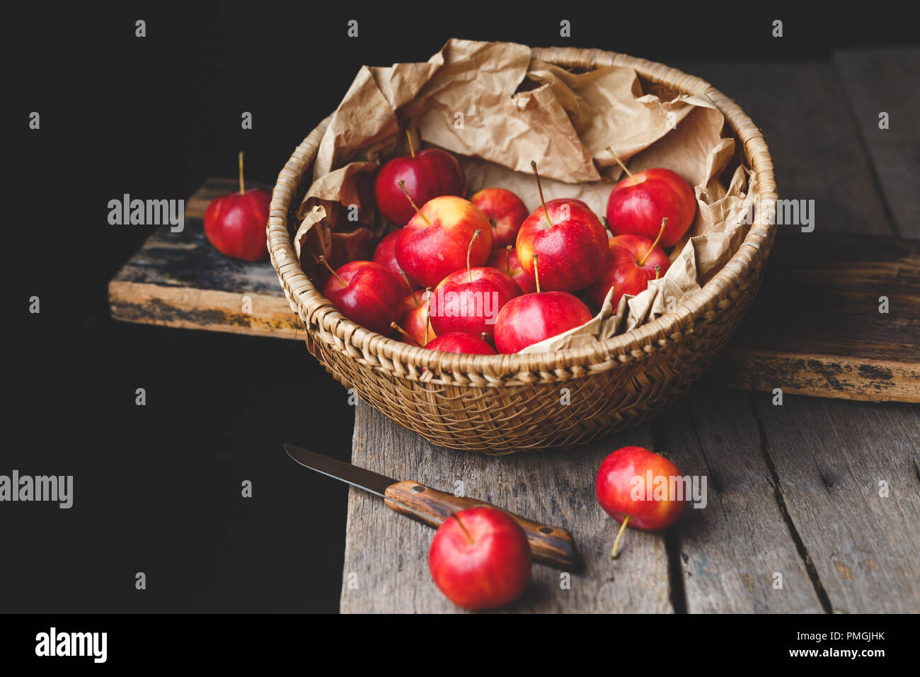 Fresh little apples Stock Photo