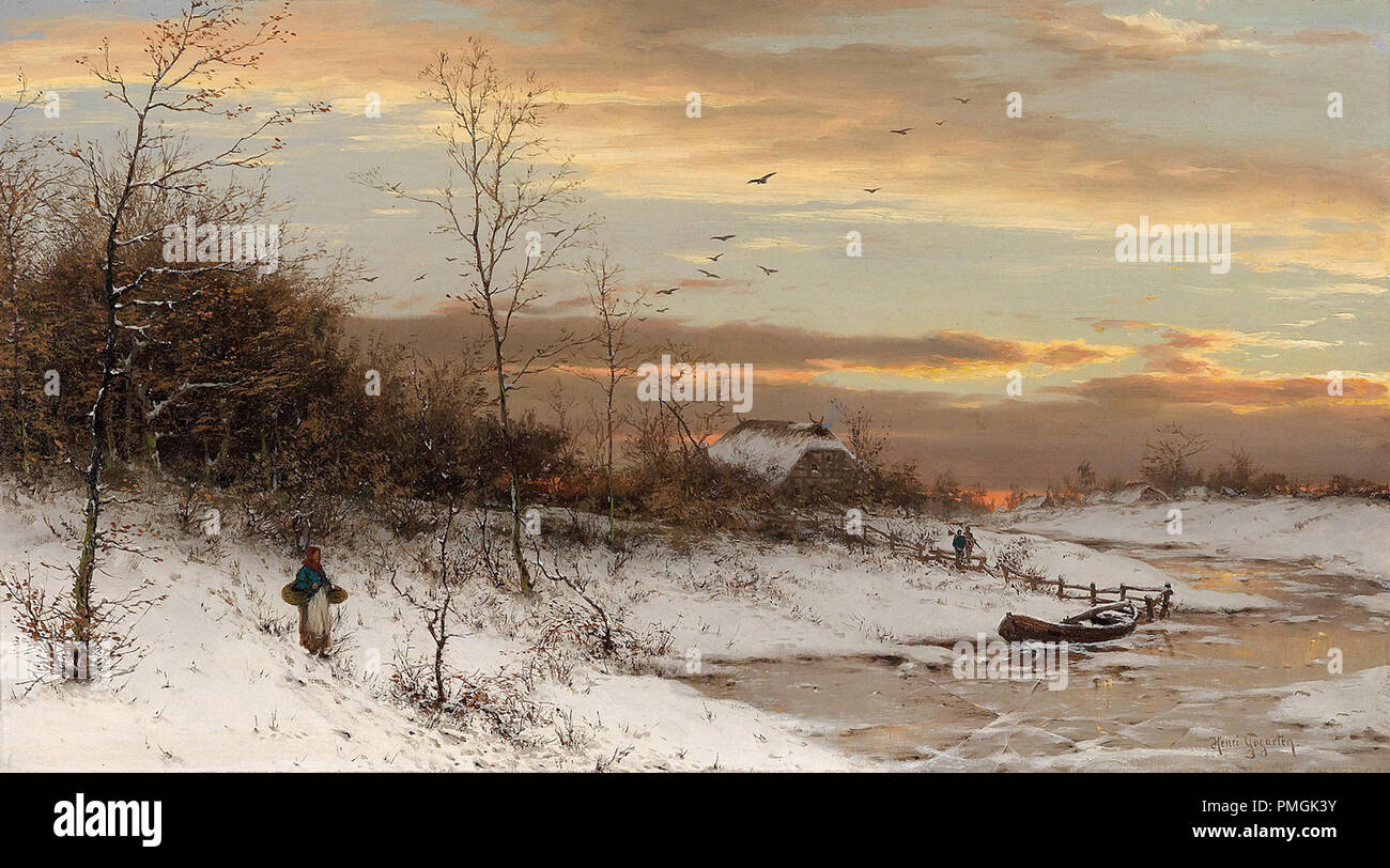 Gogarten  Heinrich - Sunset over a Winter Landscape Stock Photo