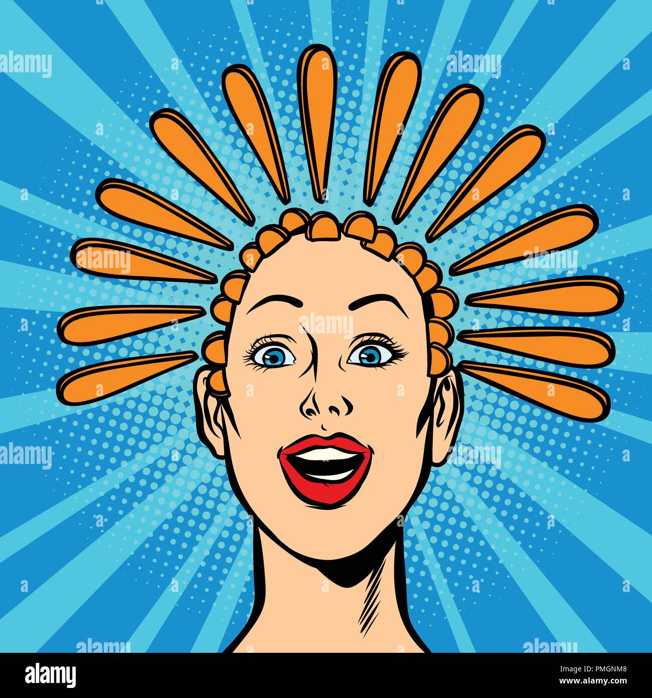exclamation point, hair on head, woman and the answer Stock Vector Image &  Art - Alamy