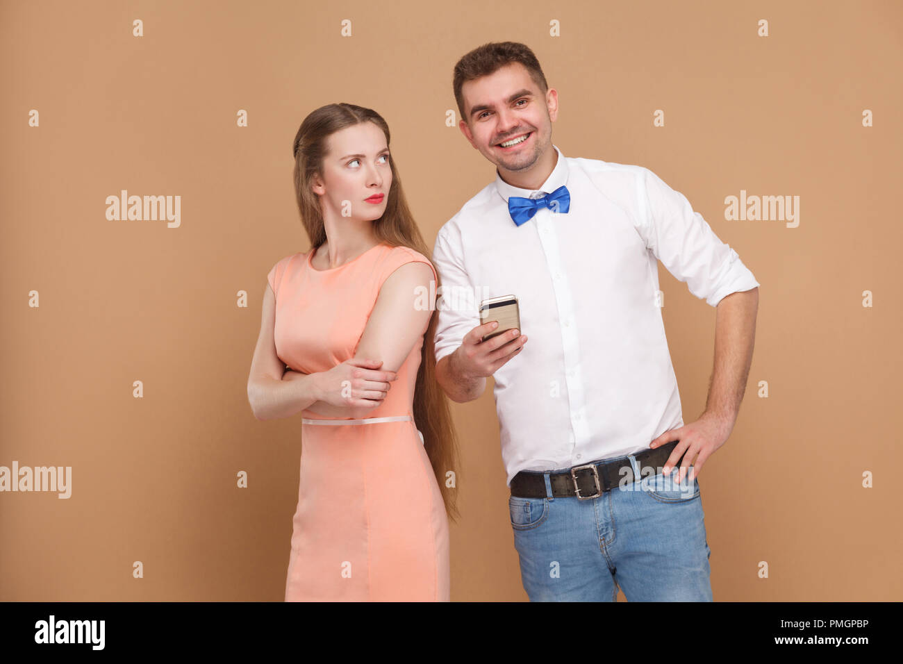 Woman sad man background hi-res stock photography and images - Alamy