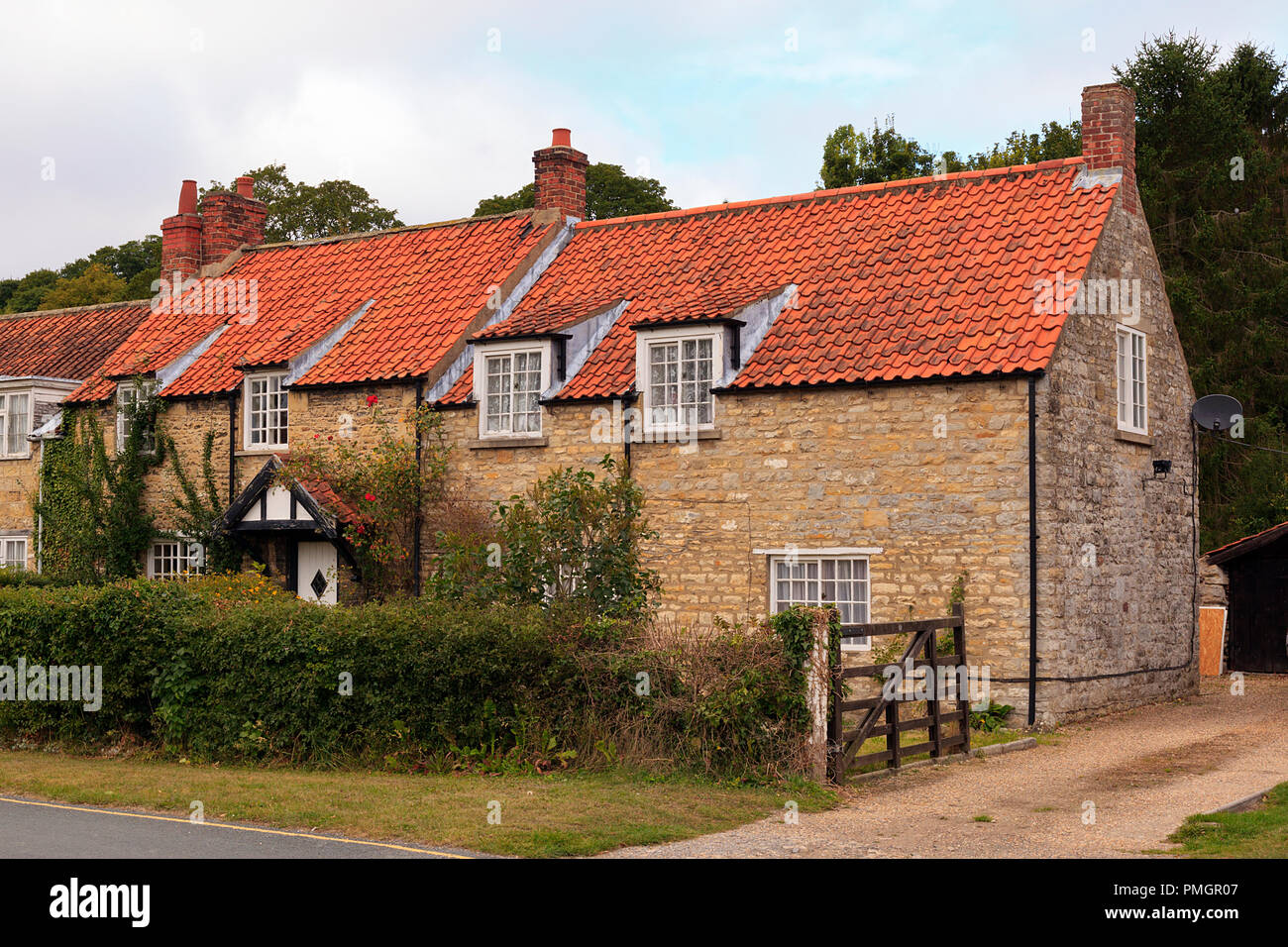 Pretty Stone Cottage in ThorntonleDale village North Yorkshire Stock