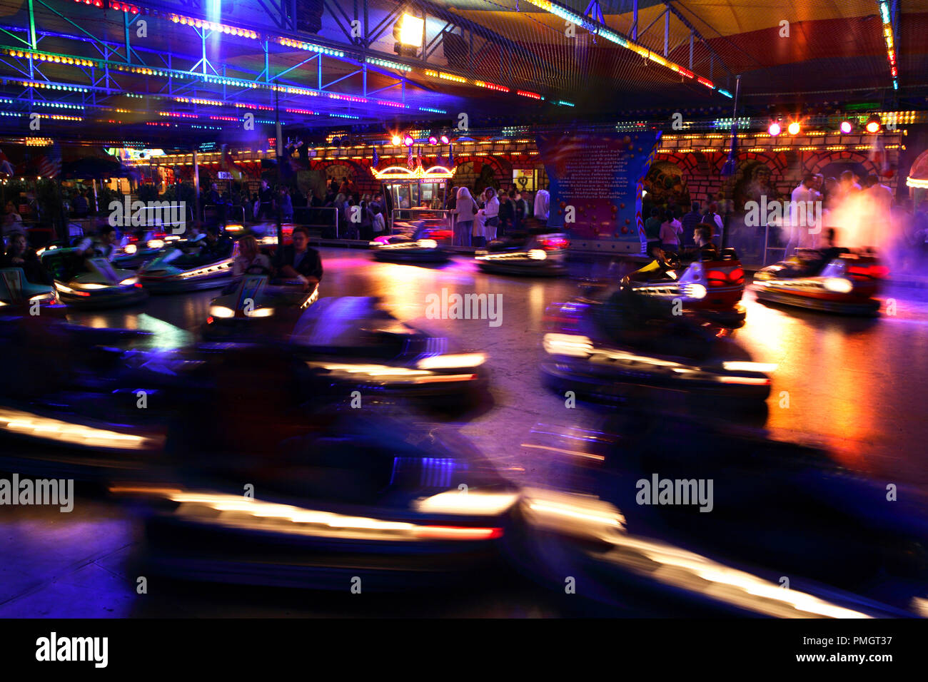 Autoscuter on one of europe's largest jam markets the Cranger Kirmes. Stock Photo