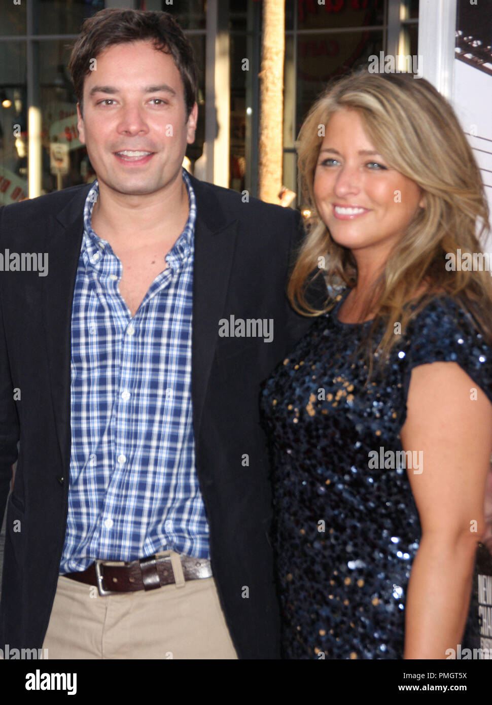 Jimmy Fallon and wife Nancy Juvonen at the Los Angeles Premiere of ...