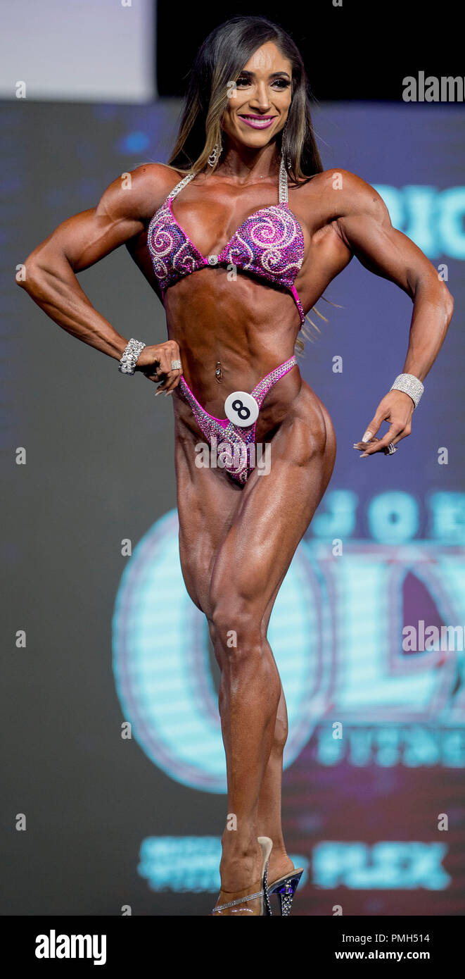 Las Vegas, Nevada, USA. 14th Sep, 2018. SANDRA GRAJALES of Mexico poses  during the judging of the 2018 Figure Olympia competition at Joe Weider's  Olympia Fitness and Performance Weekend 2018. Credit: Brian