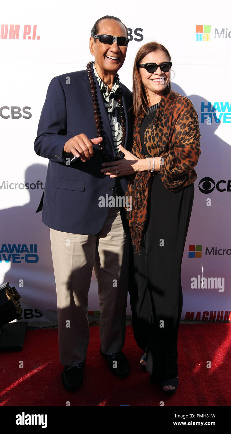 September 16, 2018 - Original cast member Al Harrington appears on the red  carpet with his wife Michelle during the Hawaii Five-O and Magnum P.I.  Sunset On The Beach event on Waikiki