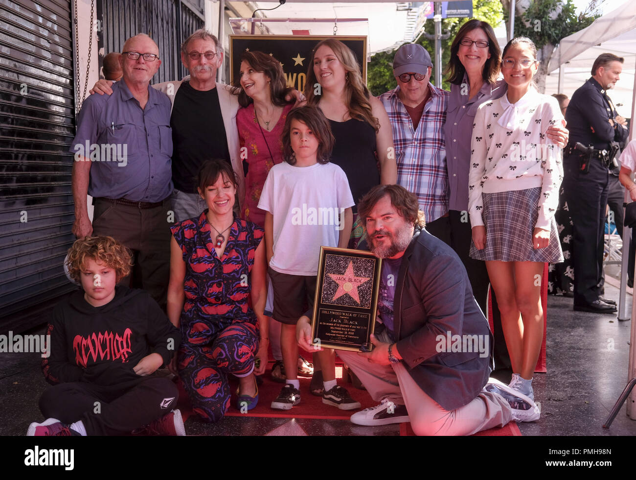 Los Angeles, California, USA. 18th Sep, 2018. Actor Jack Black poses with  his family during his star ceremony on the Hollywood Walk of Fame Star  where he was the recipient of the