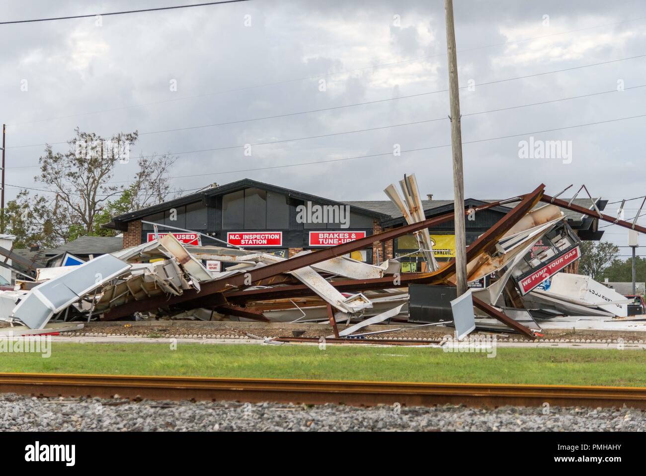 Maryland, USA. 16th Sep, 2018. September 16, 2018, NC- Building damage in North Carolina in the aftermath of Hurricane Florence. Credit: Michael Jordan/ZUMA Wire/Alamy Live News Stock Photo