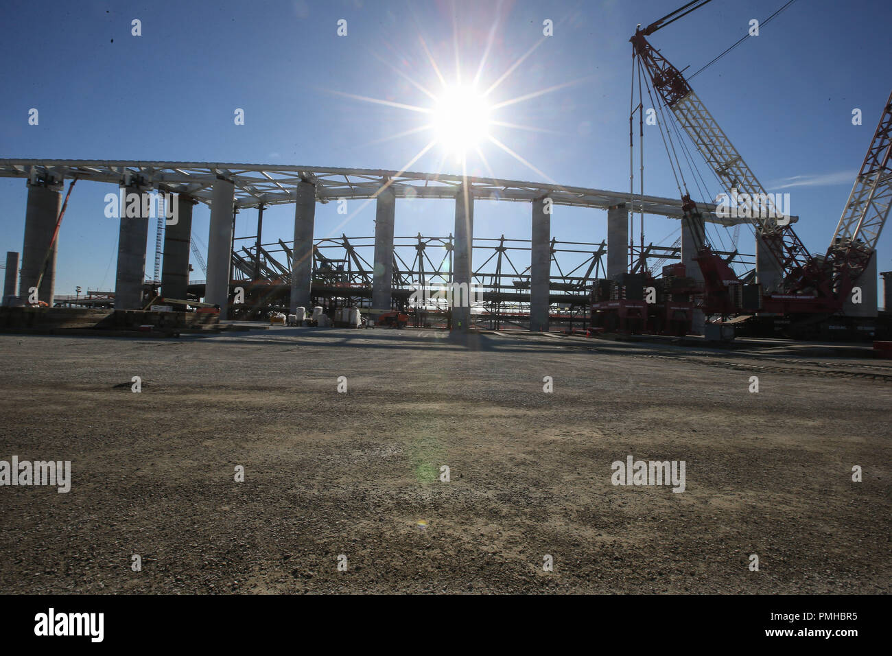 Los Angeles, CA, USA. 18th Sep, 2018. LA Stadium & Entertainment District at Hollywood Park Tour in Inglewood, Ca on September 18, 2018. Jevone Moore Credit: csm/Alamy Live News Stock Photo