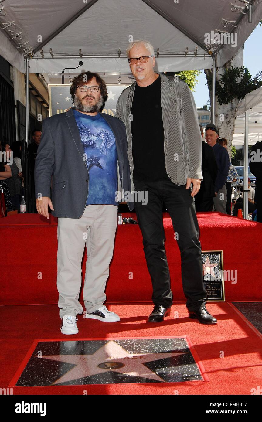 Los Angeles, California, USA. 18th Sep, 2018. Actor Jack Black, left, poses  with Tim Robbins during his star ceremony on the Hollywood Walk of Fame  Star where he was the recipient of