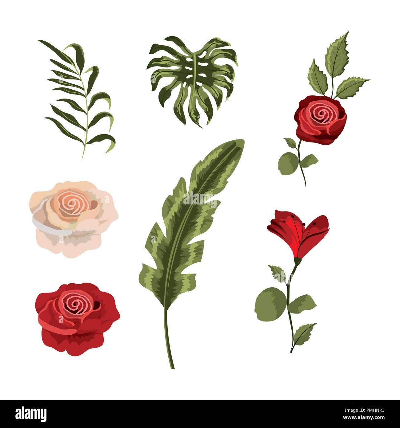 Set of vintage flowers Stock Vector Image & Art - Alamy