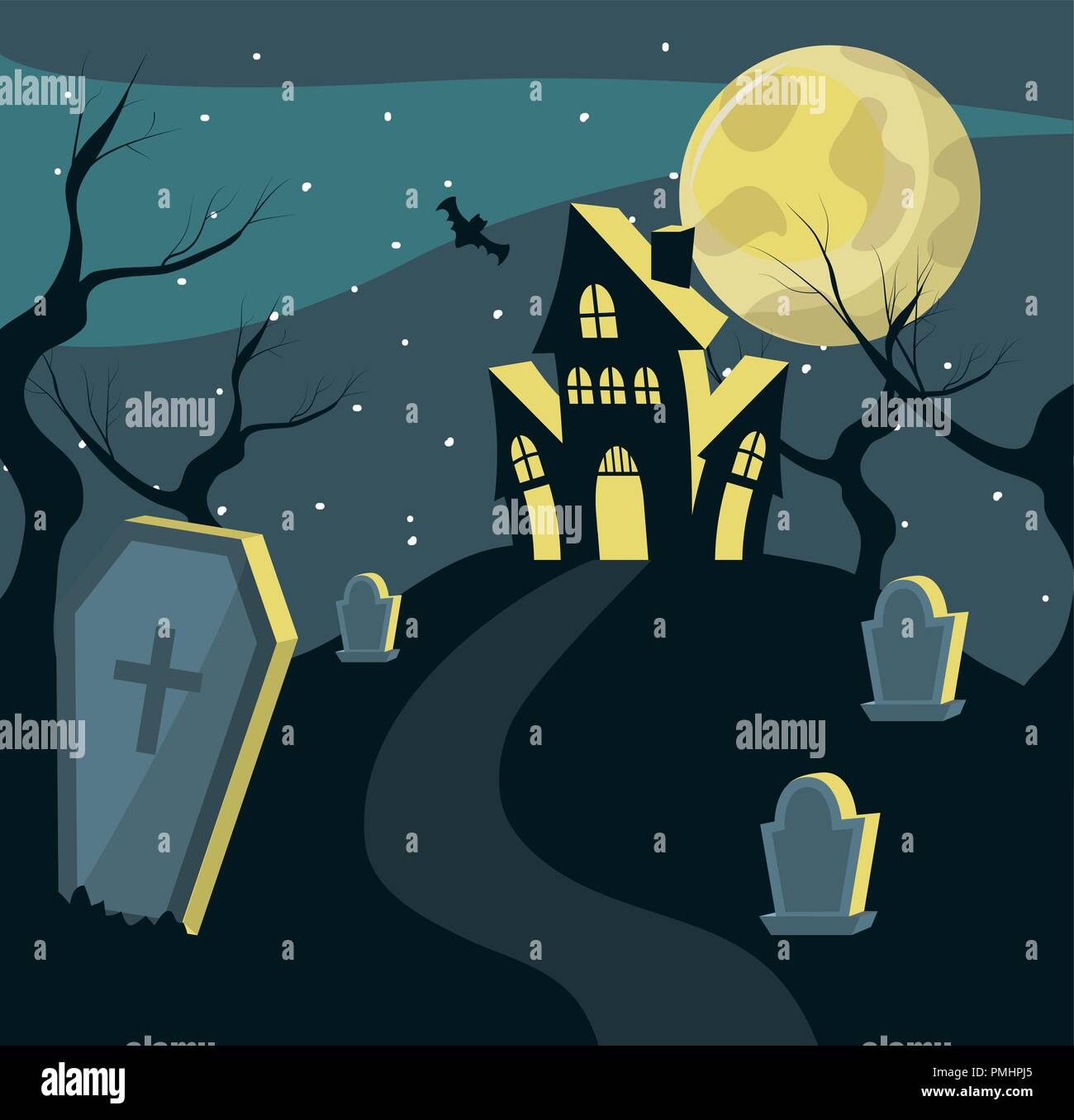 Halloween haunted house Stock Vector Image & Art - Alamy