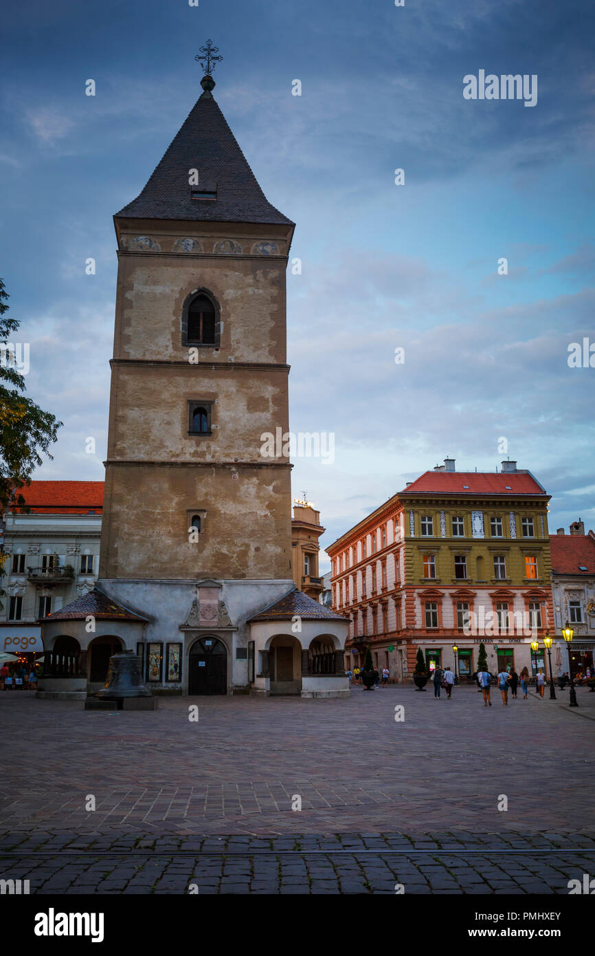 Kosice, Slovakia - August 11, 2018: Urban's Tower in the main square of Kosice city in eastern Slovakia. Stock Photo