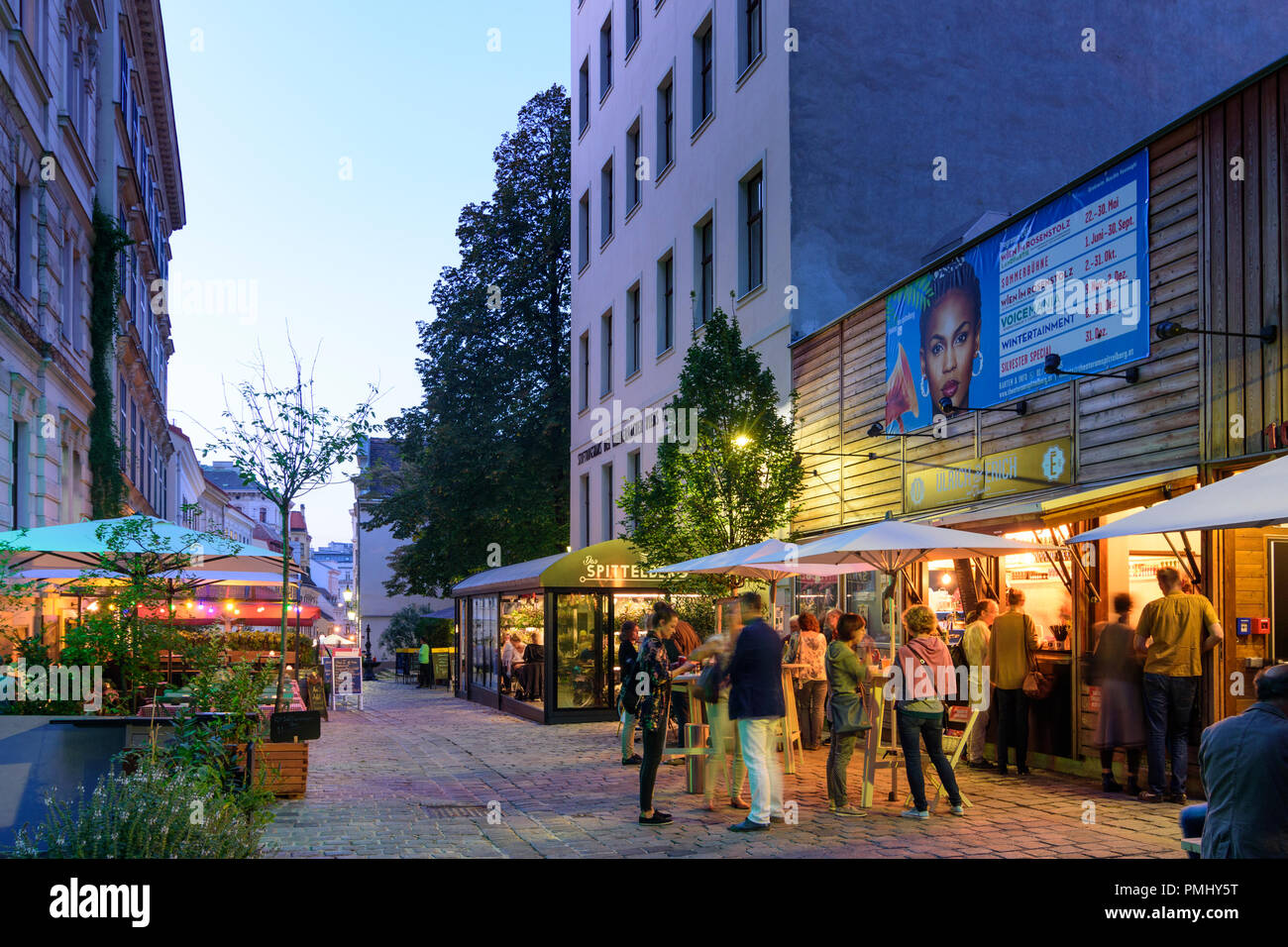 Wien, Vienna: district Spittelberg, restaurant, street Spittelberggasse, 07. Neubau, Wien, Austria Stock Photo