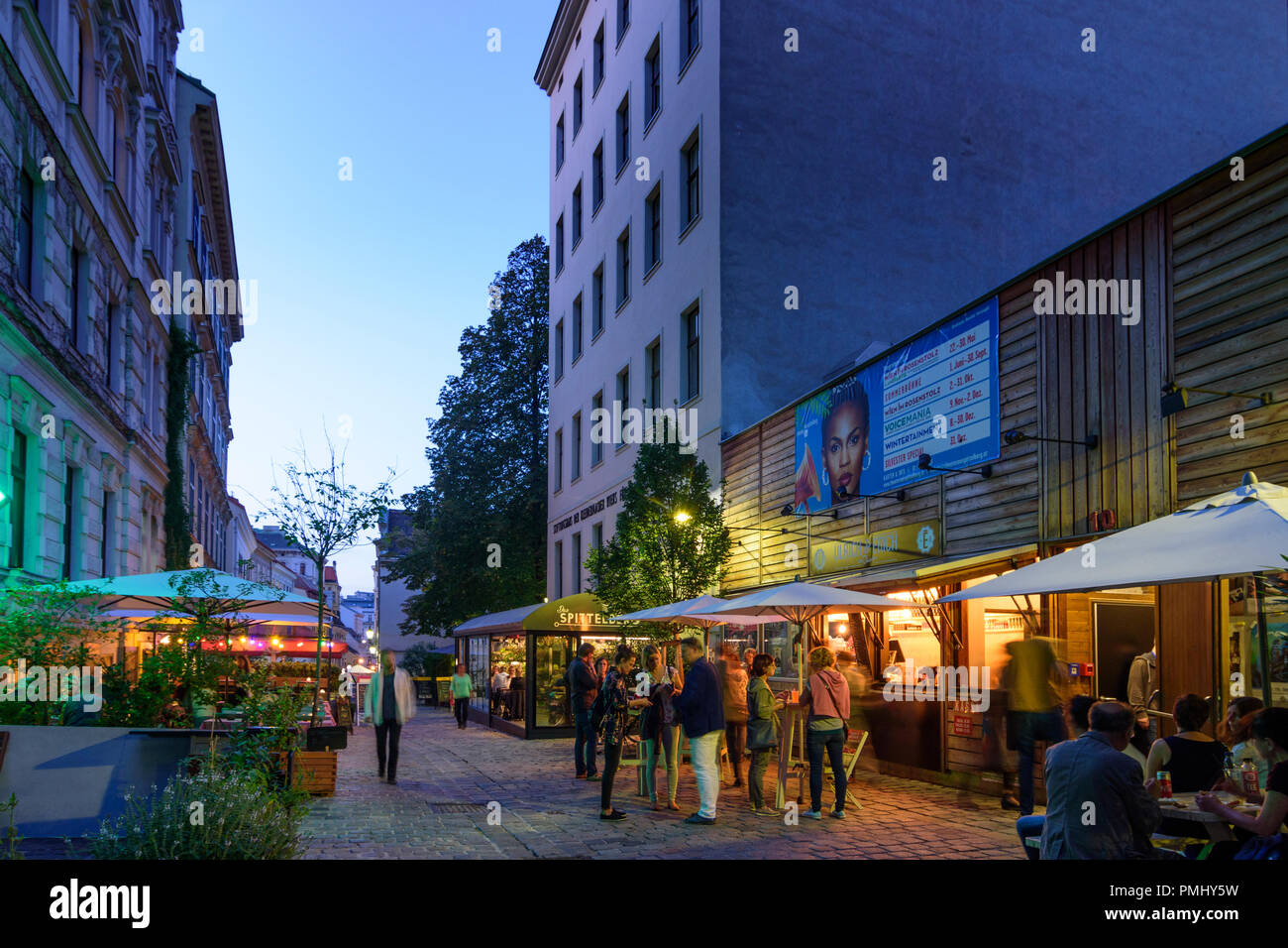 Wien, Vienna: district Spittelberg, restaurant, street Spittelberggasse, 07. Neubau, Wien, Austria Stock Photo