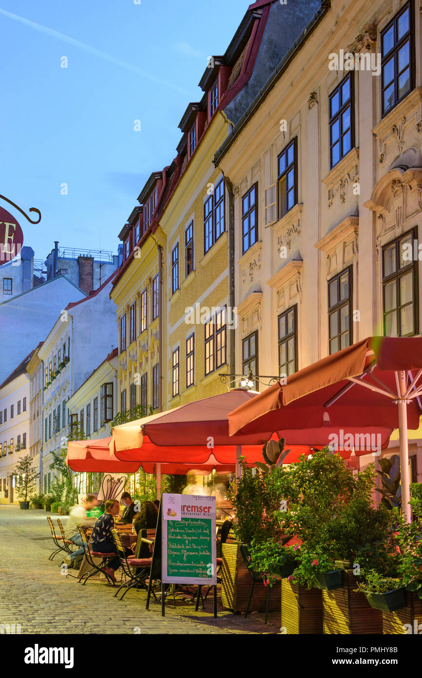 Wien, Vienna: district Spittelberg, restaurant, street Spittelberggasse, 07. Neubau, Wien, Austria Stock Photo