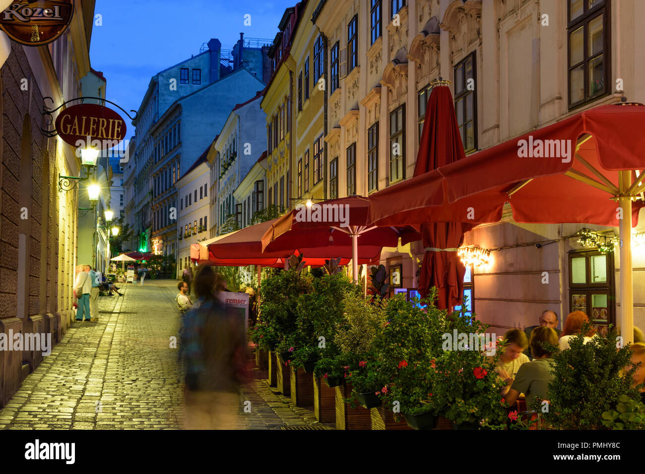 Wien, Vienna: district Spittelberg, restaurant, street Spittelberggasse, 07. Neubau, Wien, Austria Stock Photo