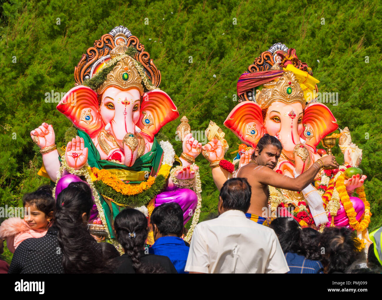 Offerings made to Ganesh at the Ganesha Visarjan festival Clacton on