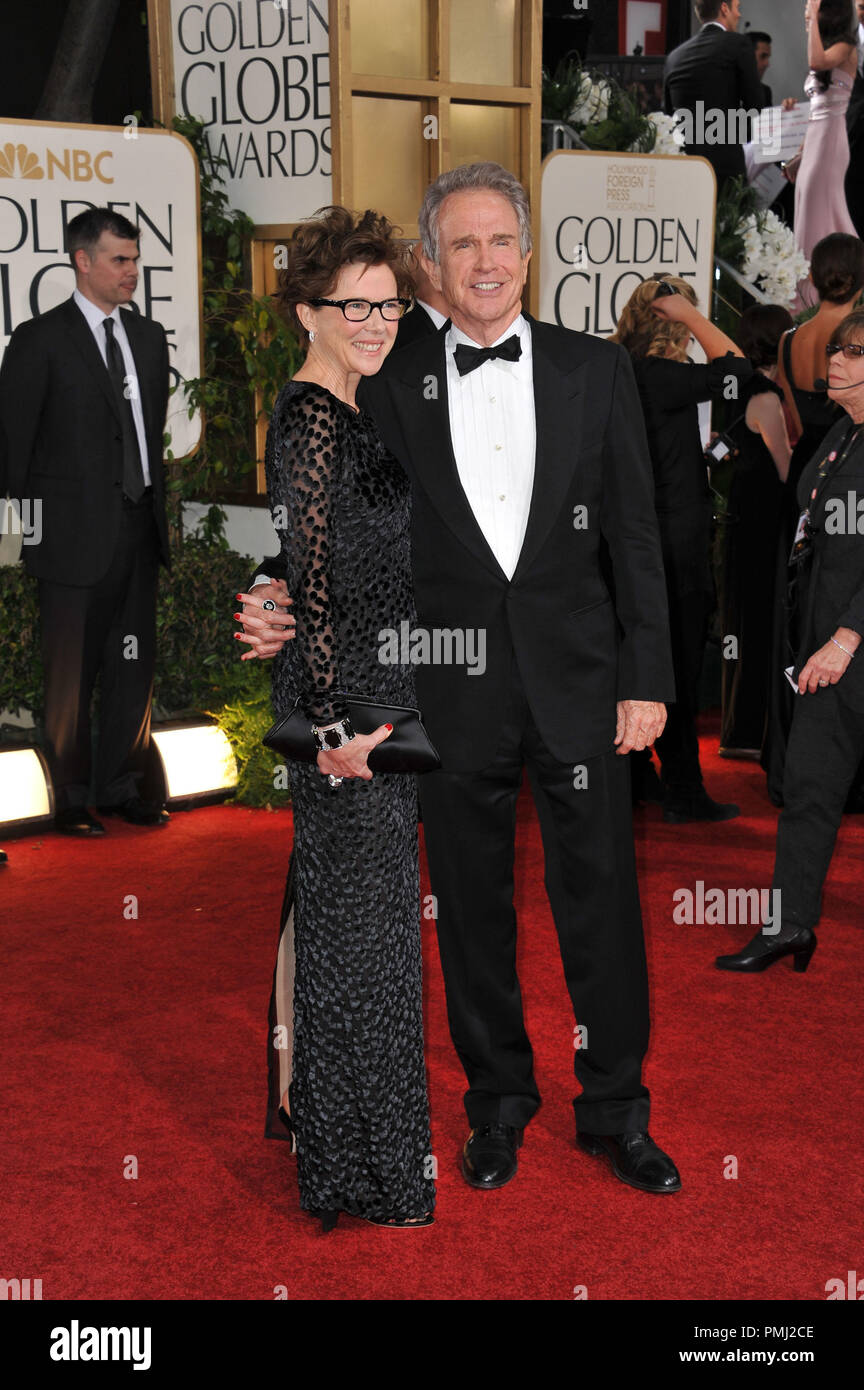 Annette Bening & Warren Beatty at the 68th Annual Golden Globe Awards at the Beverly Hilton Hotel. January 16, 2011  Beverly Hills, CA Photo by JRC / PictureLux  File Reference # 30825 135  For Editorial Use Only -  All Rights Reserved Stock Photo
