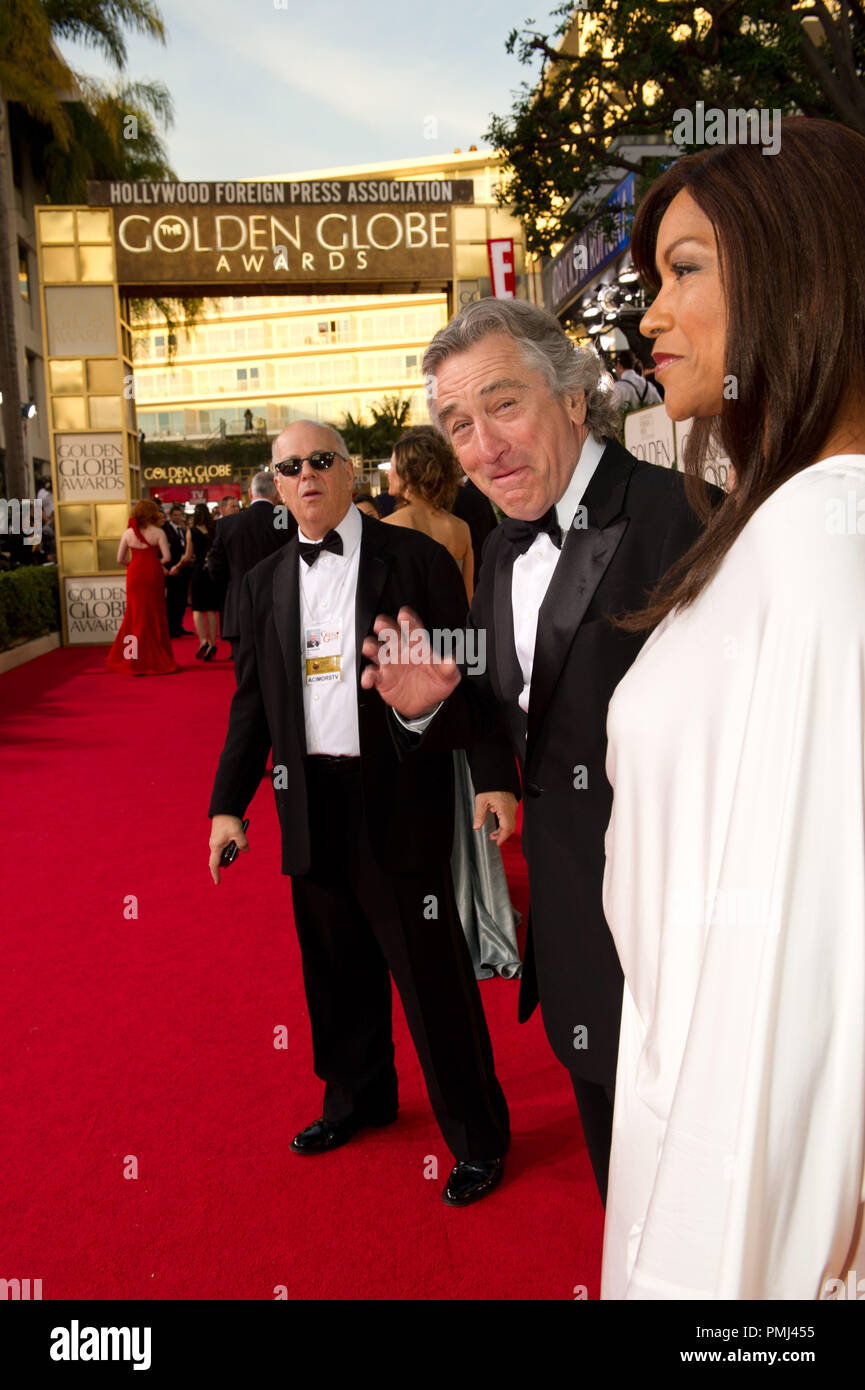 Cecil B. DeMille Award recipient Robert De Niro and Grace Hightower attend the 68th Annual Golden Globes Awards at the Beverly Hilton in Beverly Hills, CA on Sunday, January 16, 2011.  File Reference # 30825 810  For Editorial Use Only -  All Rights Reserved Stock Photo