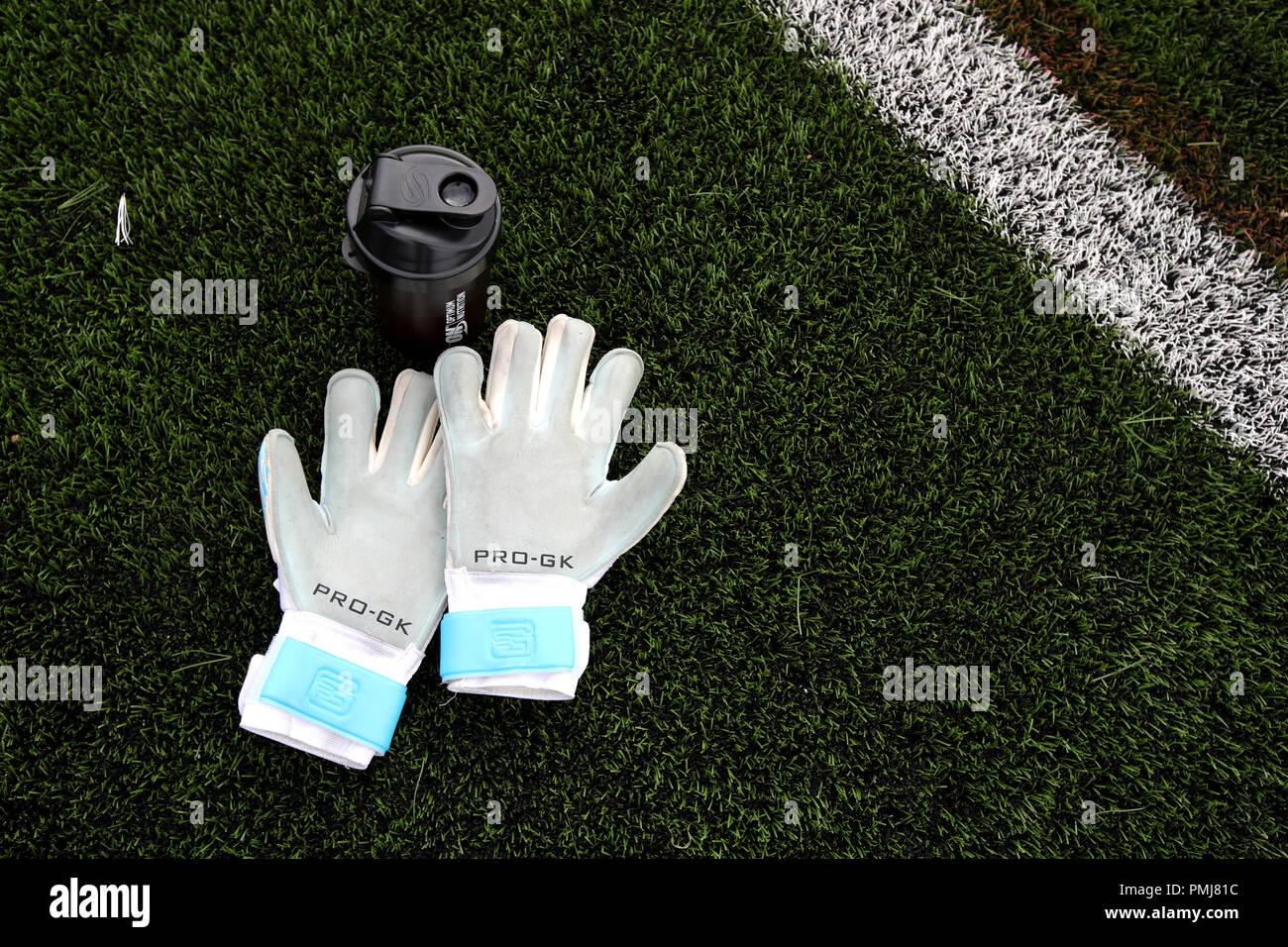 A general view of goalkeepers gloves Stock Photo