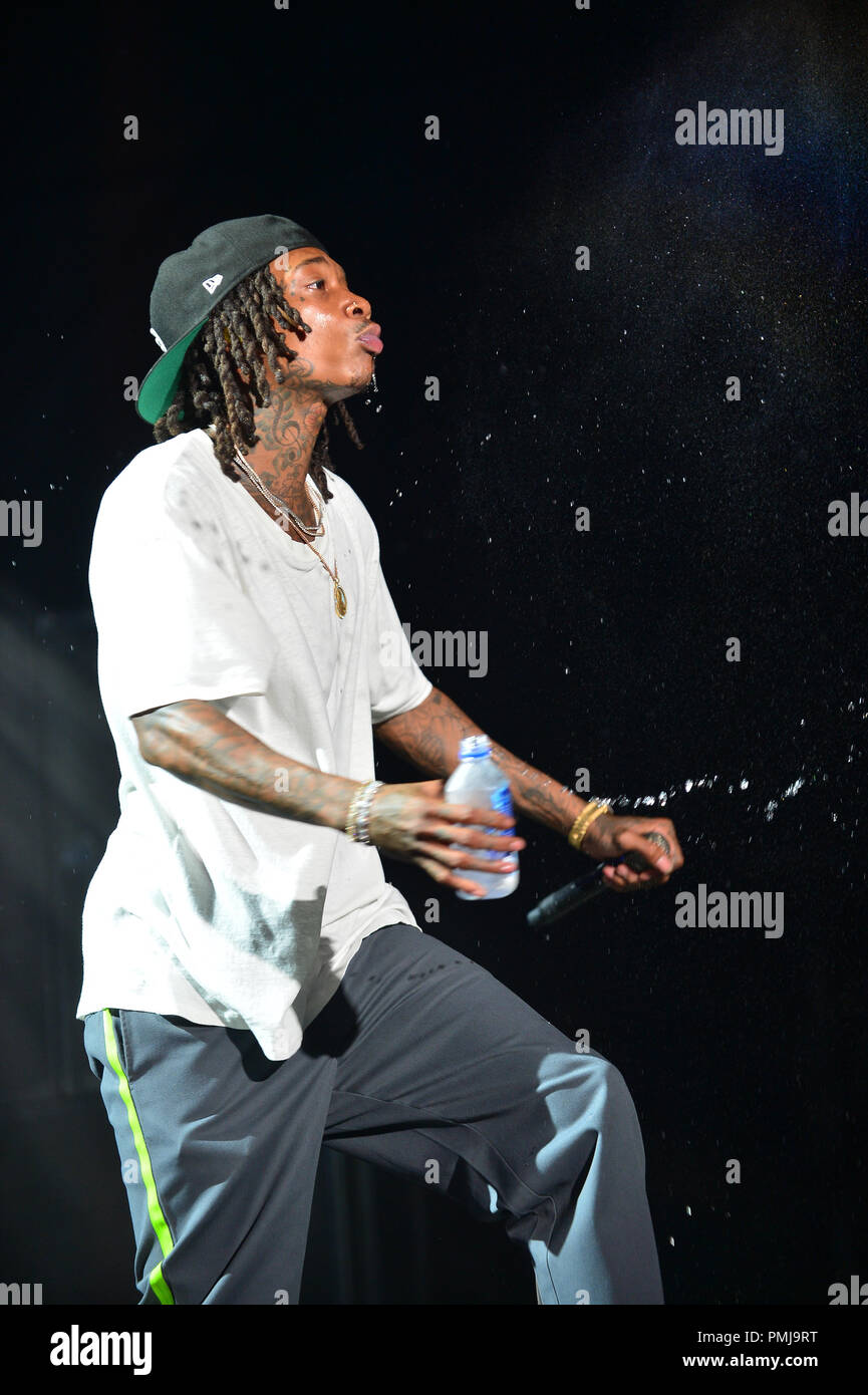 Wiz Khalifa and Rae Sremmurd perform on stage at Perfect Vodka Amphitheater  Featuring: Wiz Khalifa Where: Tamarac, Florida, United States When: 17 Aug 2018 Credit: JLN Photography/WENN.com Stock Photo