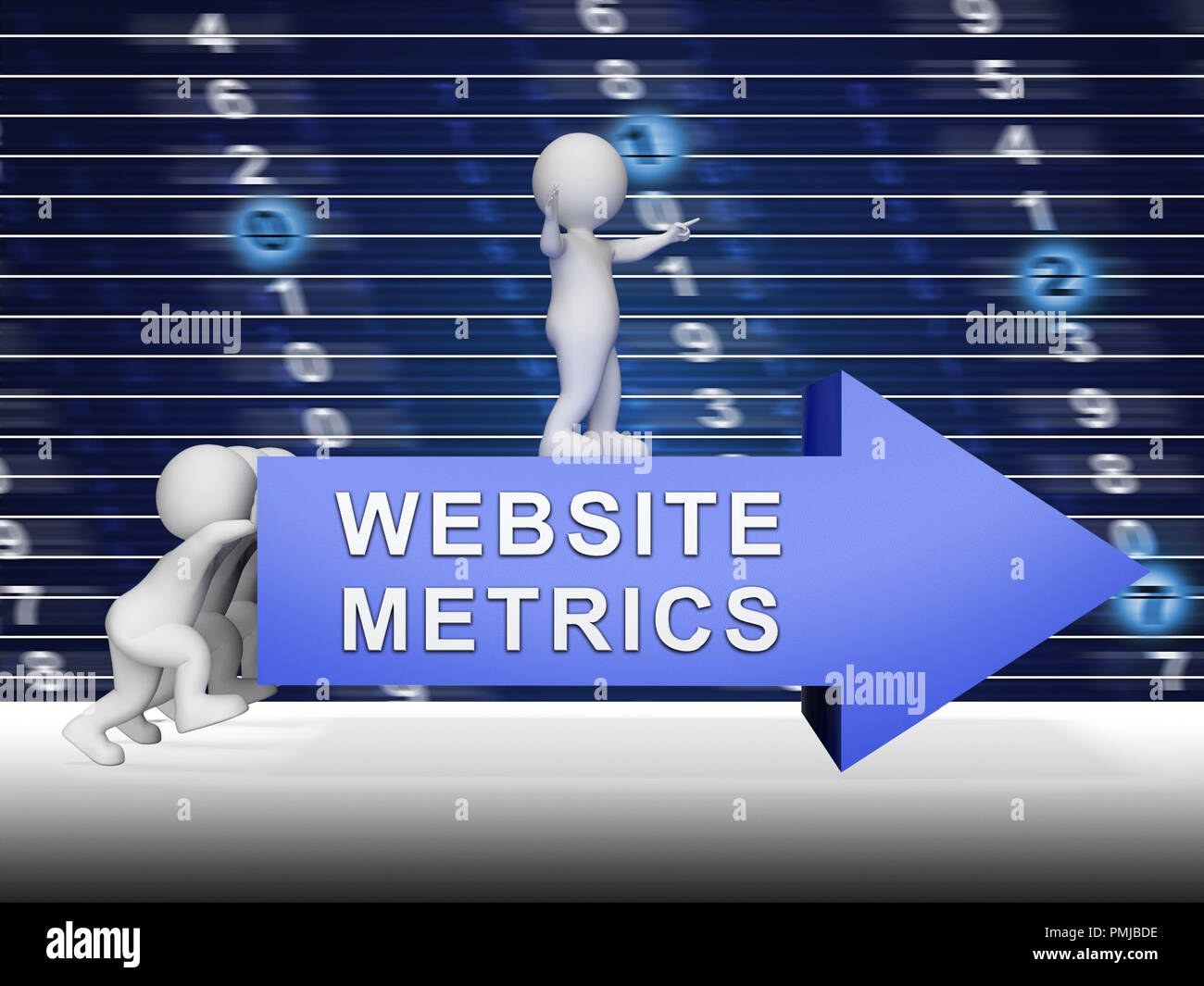 Website Metrics Business Site Analytics 3d Rendering Shows Analytic ...