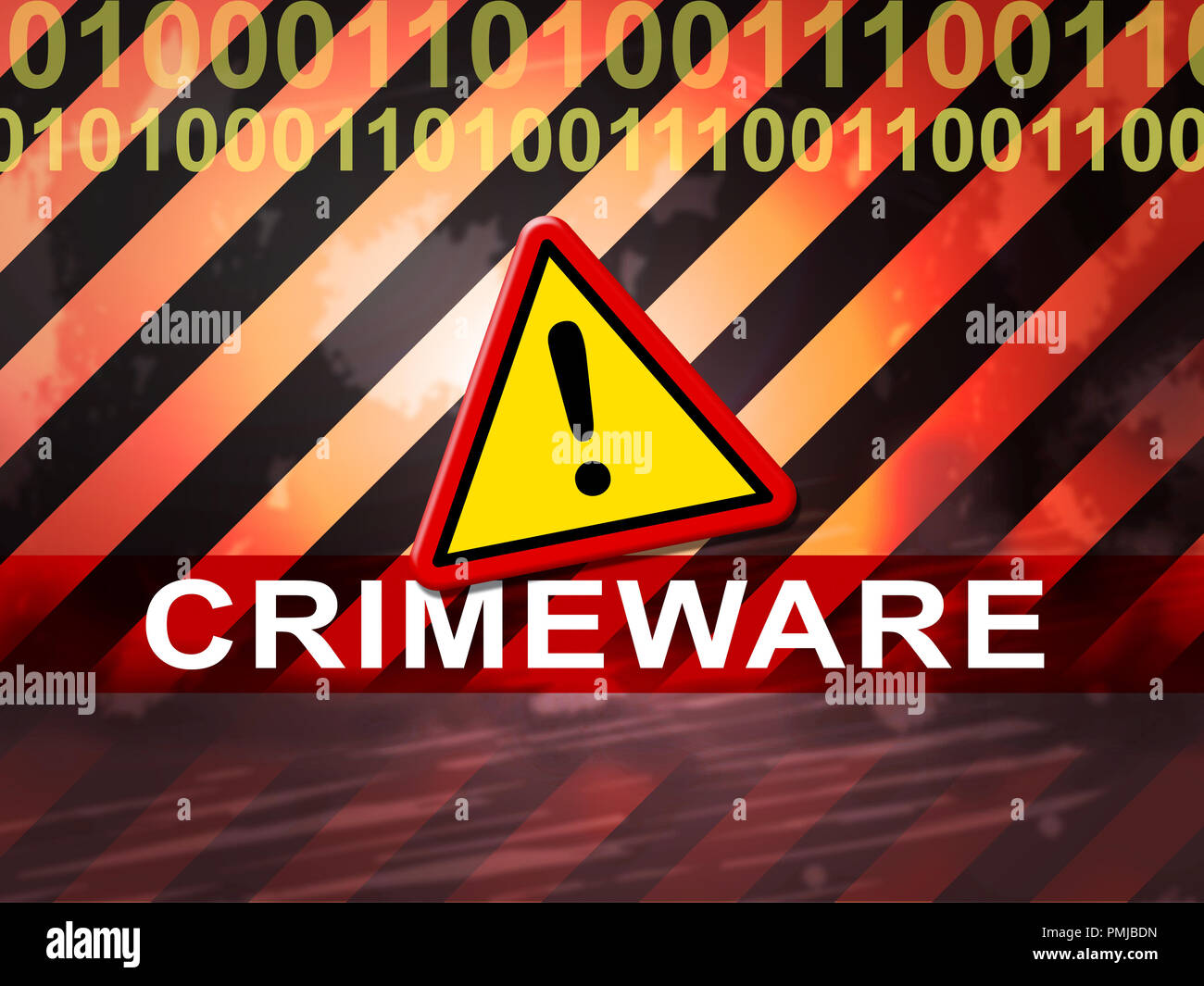 Crimeware Digital Cyber Hack Exploit 2d Illustration Shows Computer Crime And Digital Malicious Malware On Internet Or Computer Stock Photo