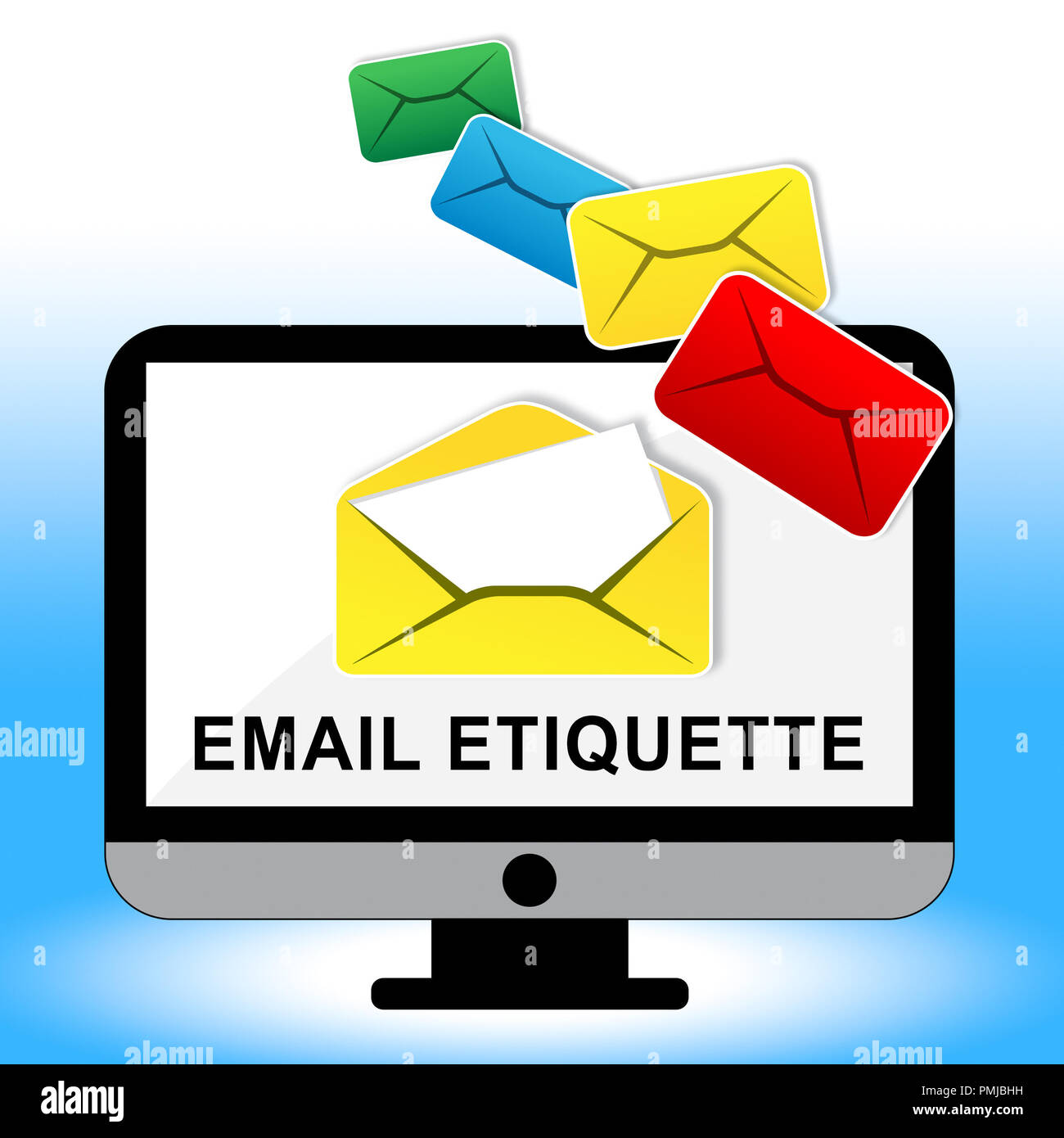 Email Etiquette Electronic Message Rules 2d Illustration Shows Proper