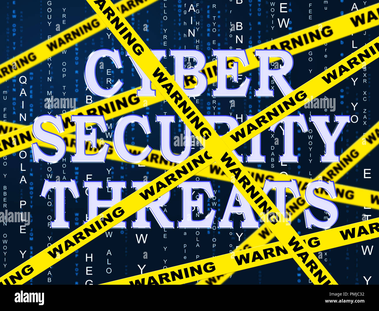 Cybersecurity Threats Cyber Crime Risk 2d Illustration Shows Criminal