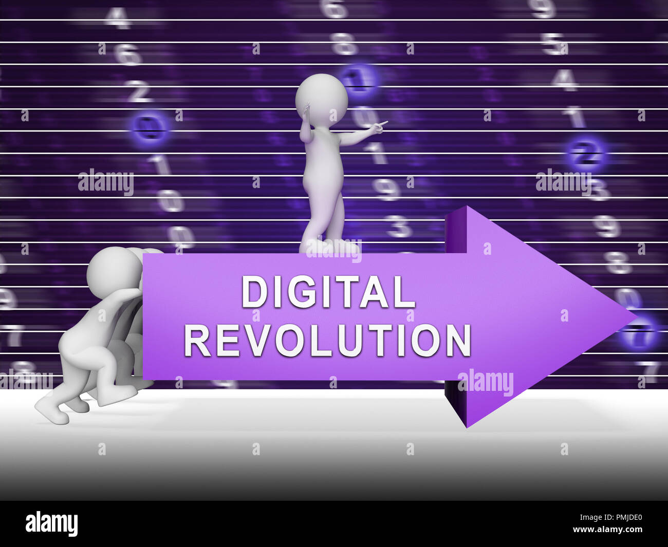 Digital Revolution Concept Futuristic Industry 3d Rendering Shows