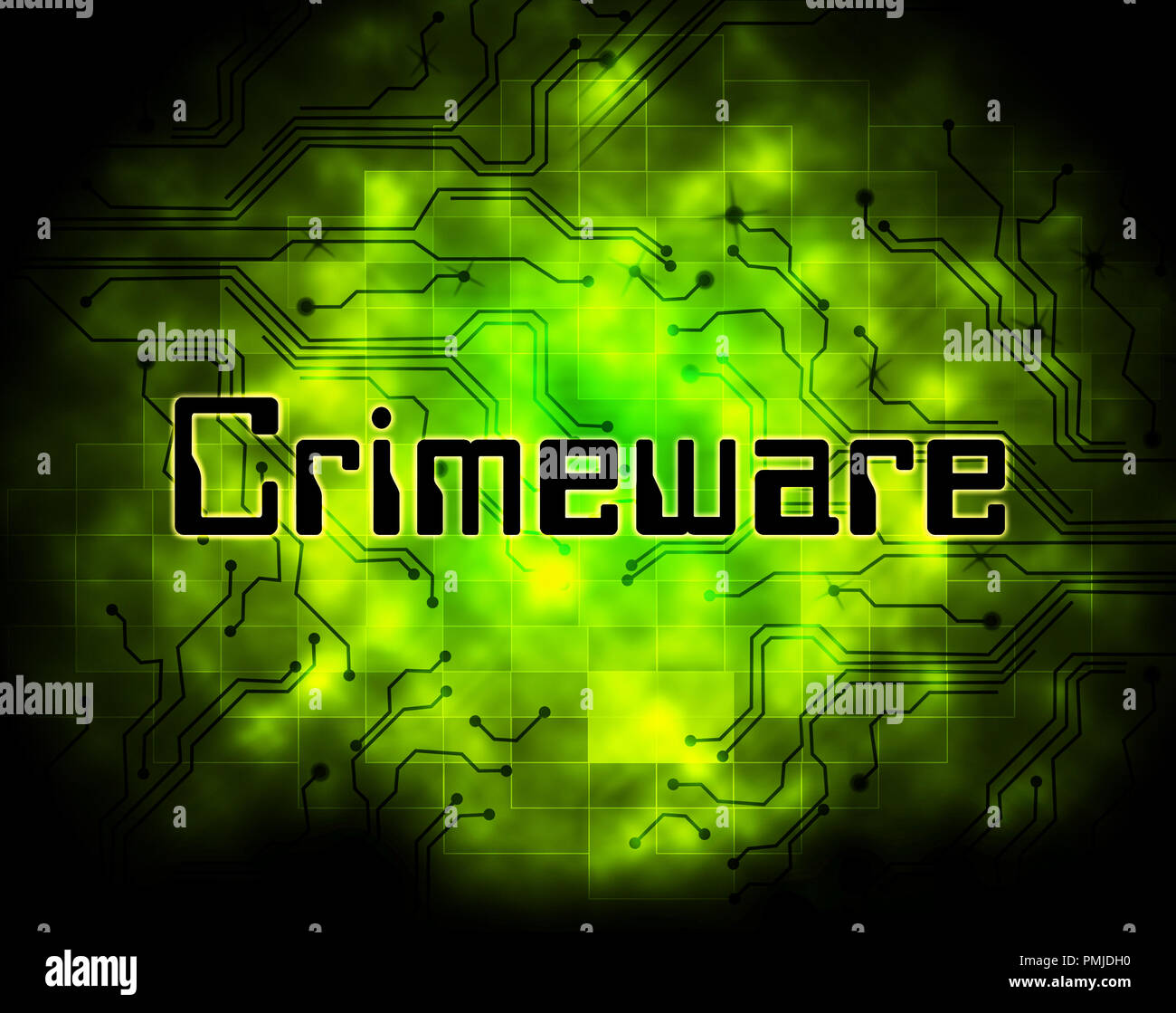 Crimeware Digital Cyber Hack Exploit 2d Illustration Shows Computer ...